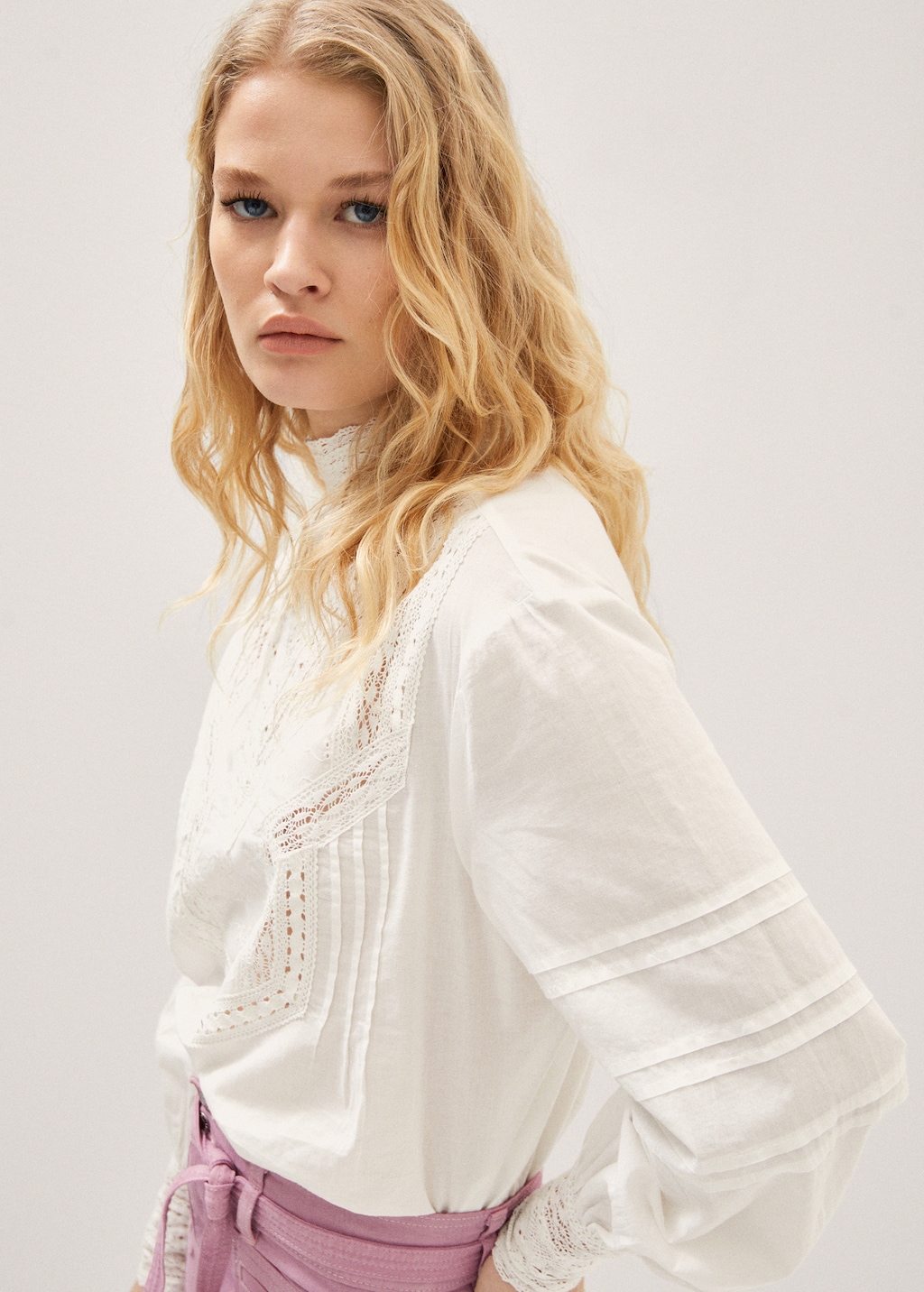 Blouse coton details ajoures