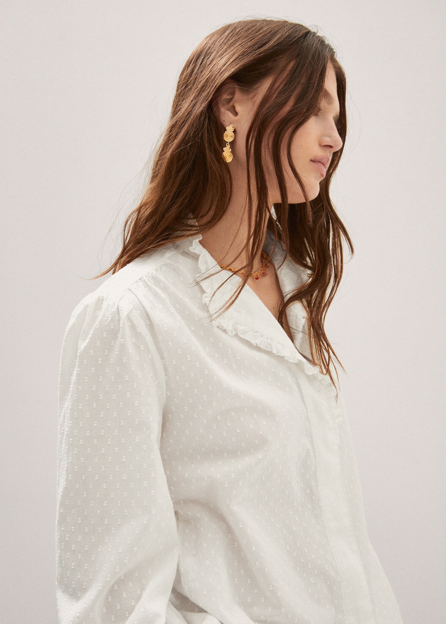 Ruffled plumeti blouse - Details of the article 1