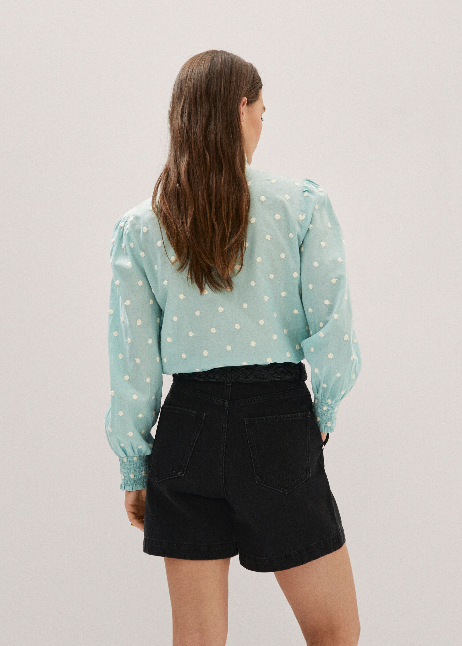 Ruffled plumeti blouse - Reverse of the article