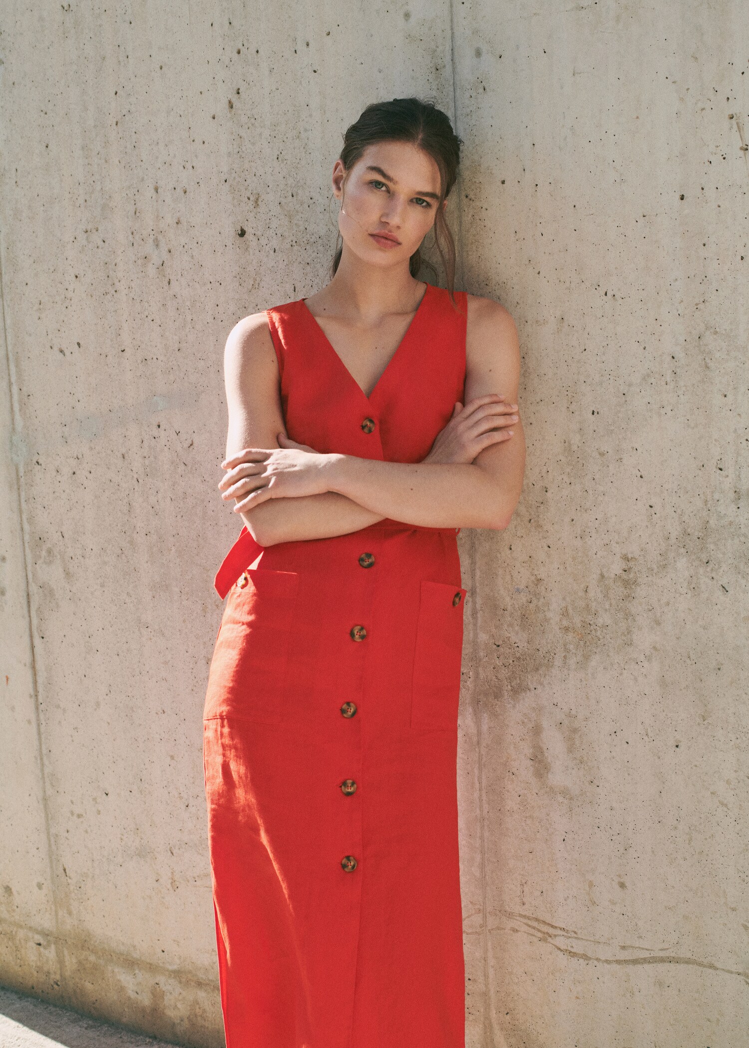 Vestido camisero 100% lino - Detalle del artículo 7