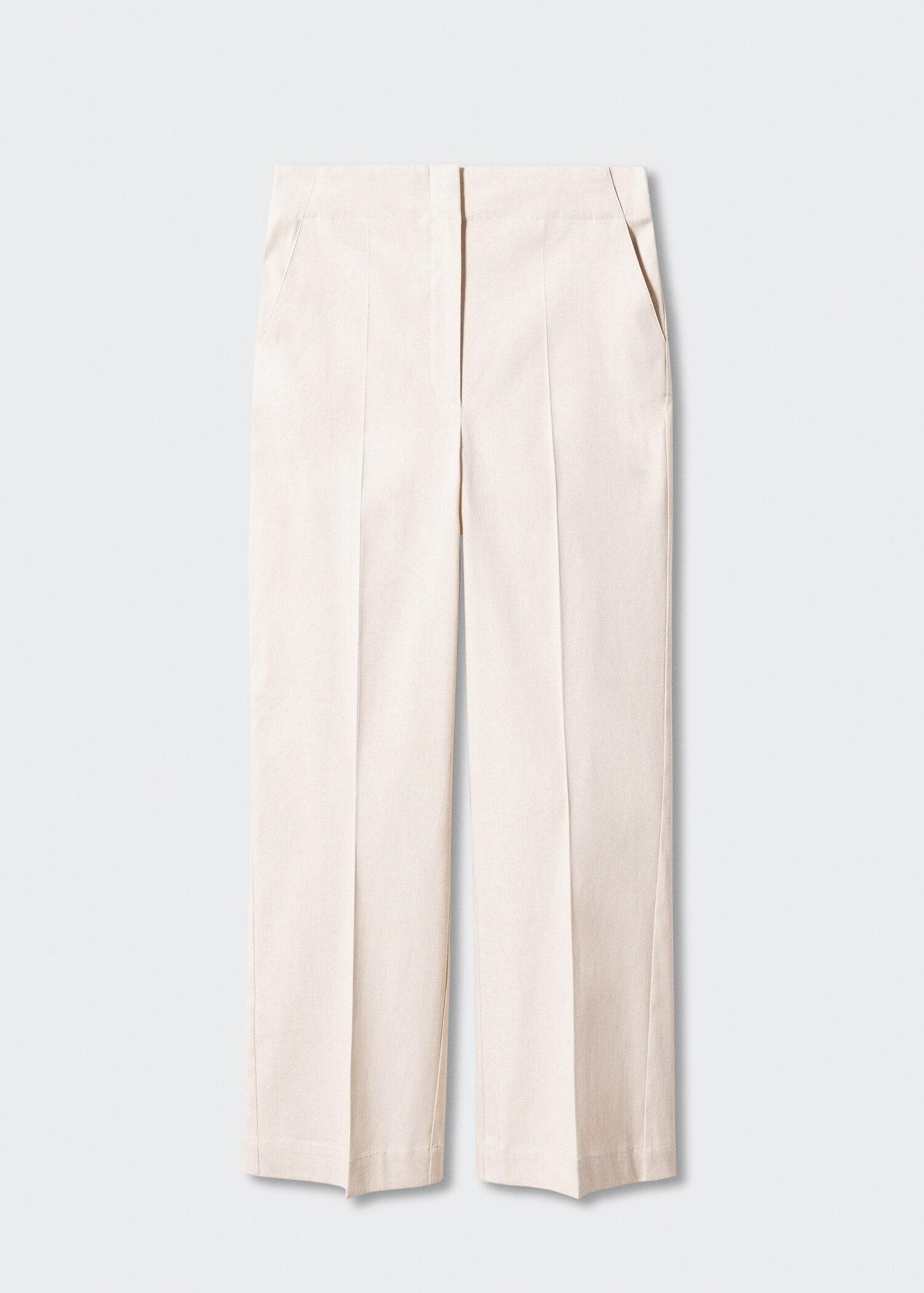 Straight linen-blend trousers - Article without model