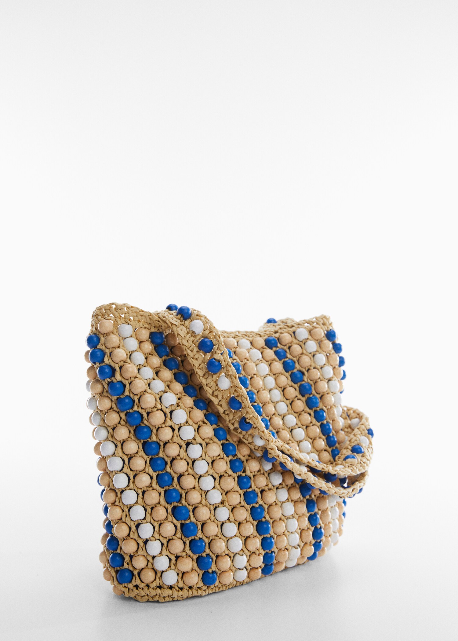 Natural fibre bag with beads - Medium plane