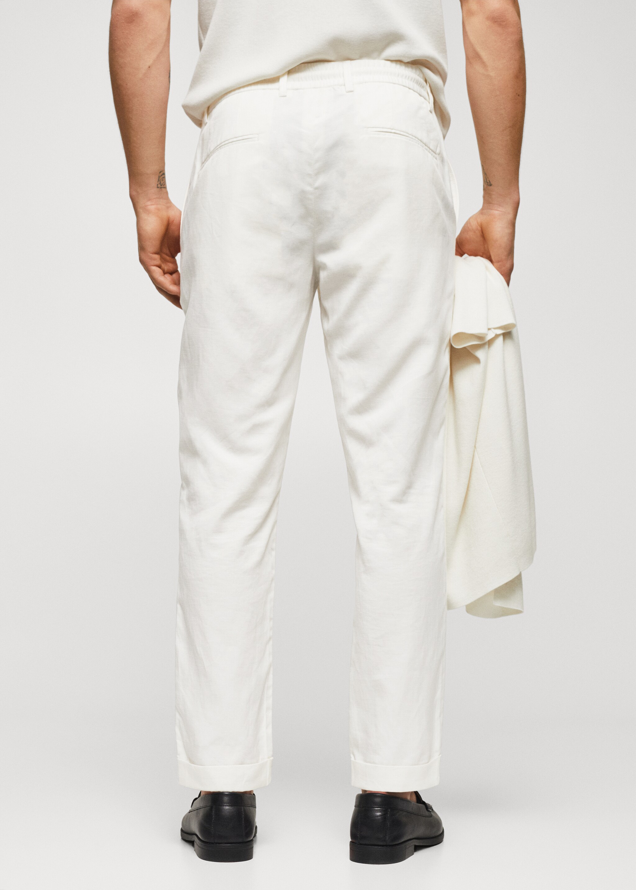 Pantalón cordón lino - lyocell - Reverso del artículo