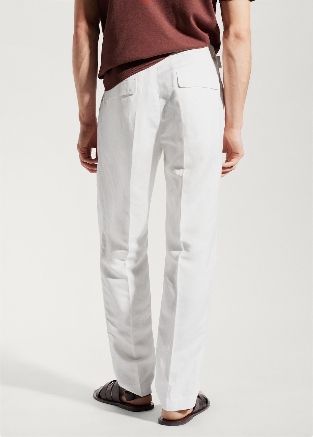 Pantalon lino blanco hombre hotsell