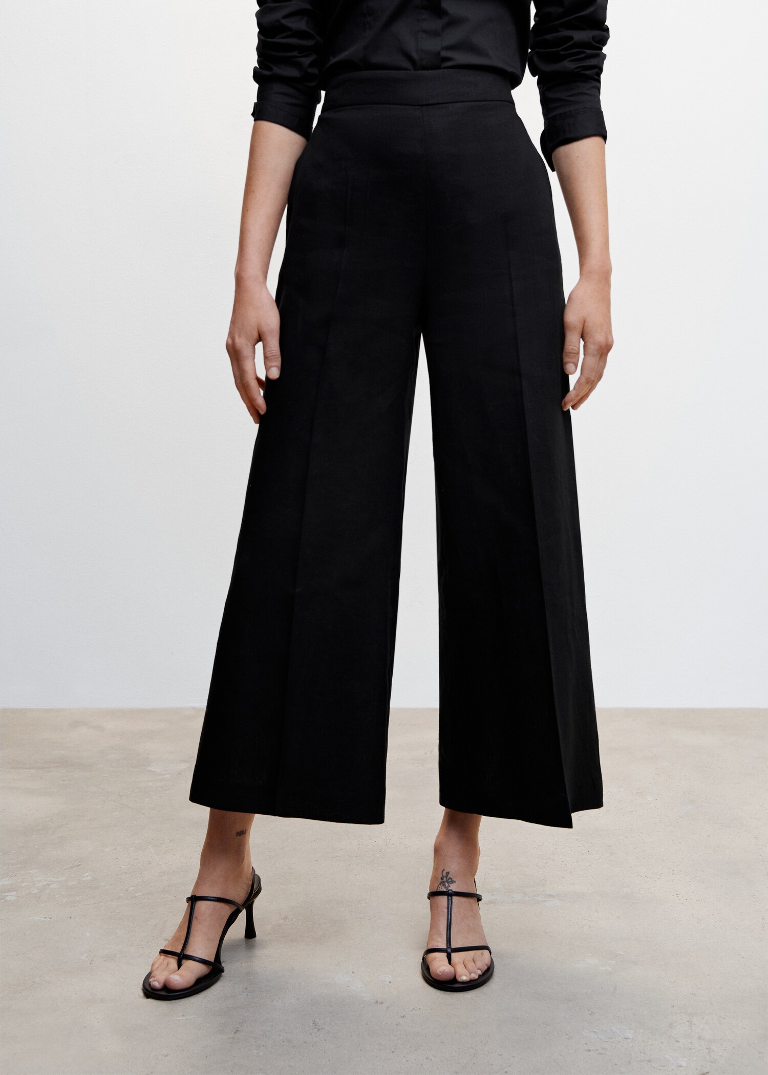 Culotte-Hose aus 100 % Leinen - Mittlere Ansicht