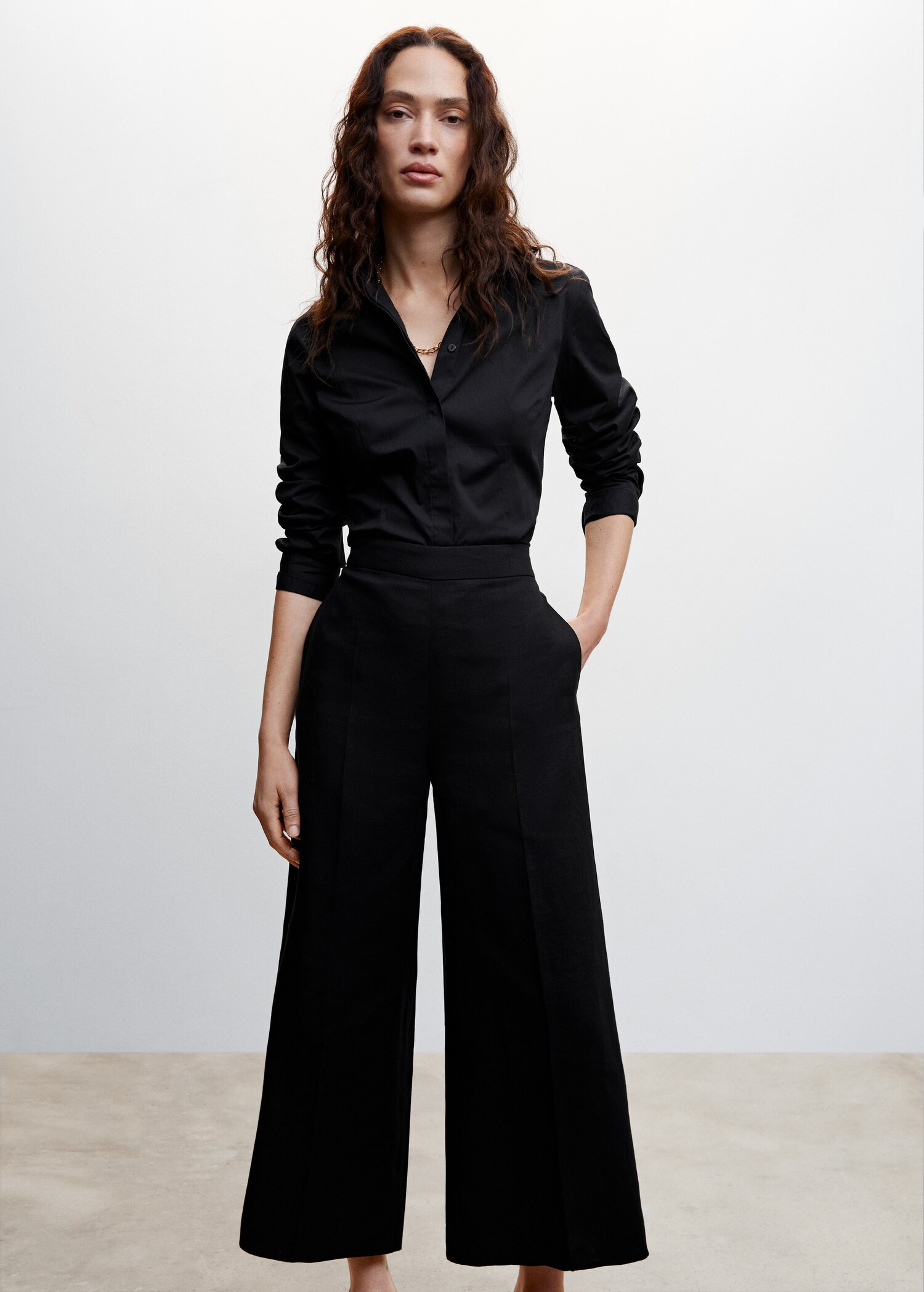 100% linen culotte pants - Details of the article 1