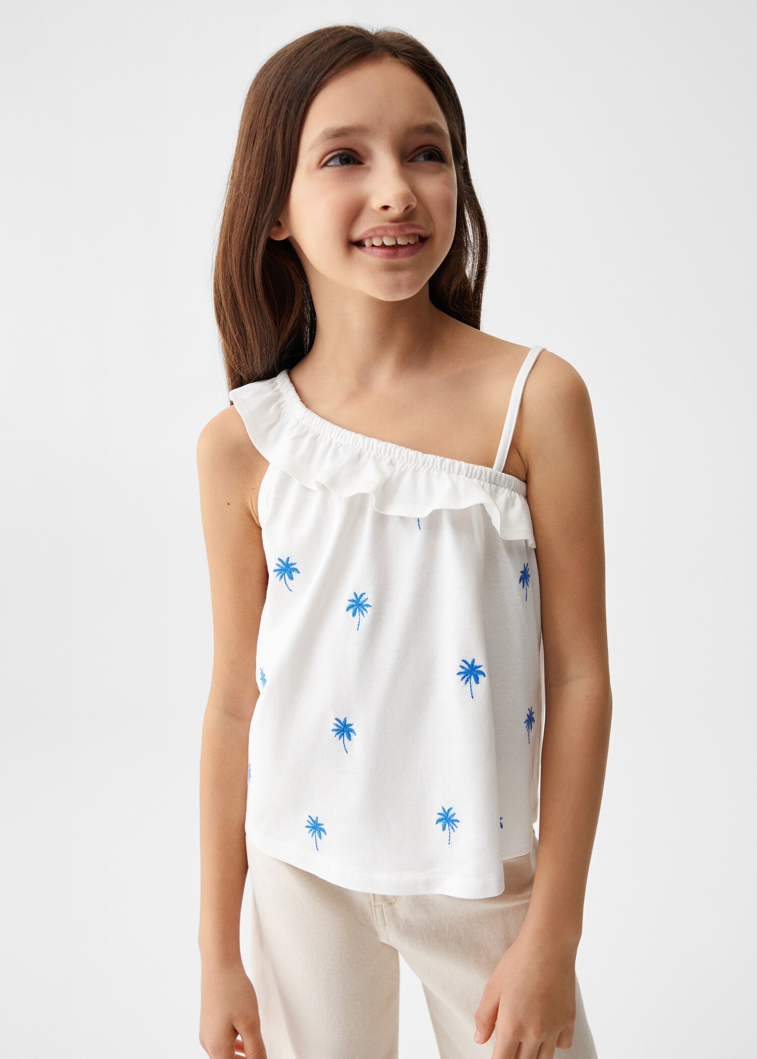 Blusa assimétrica estampada - Plano médio