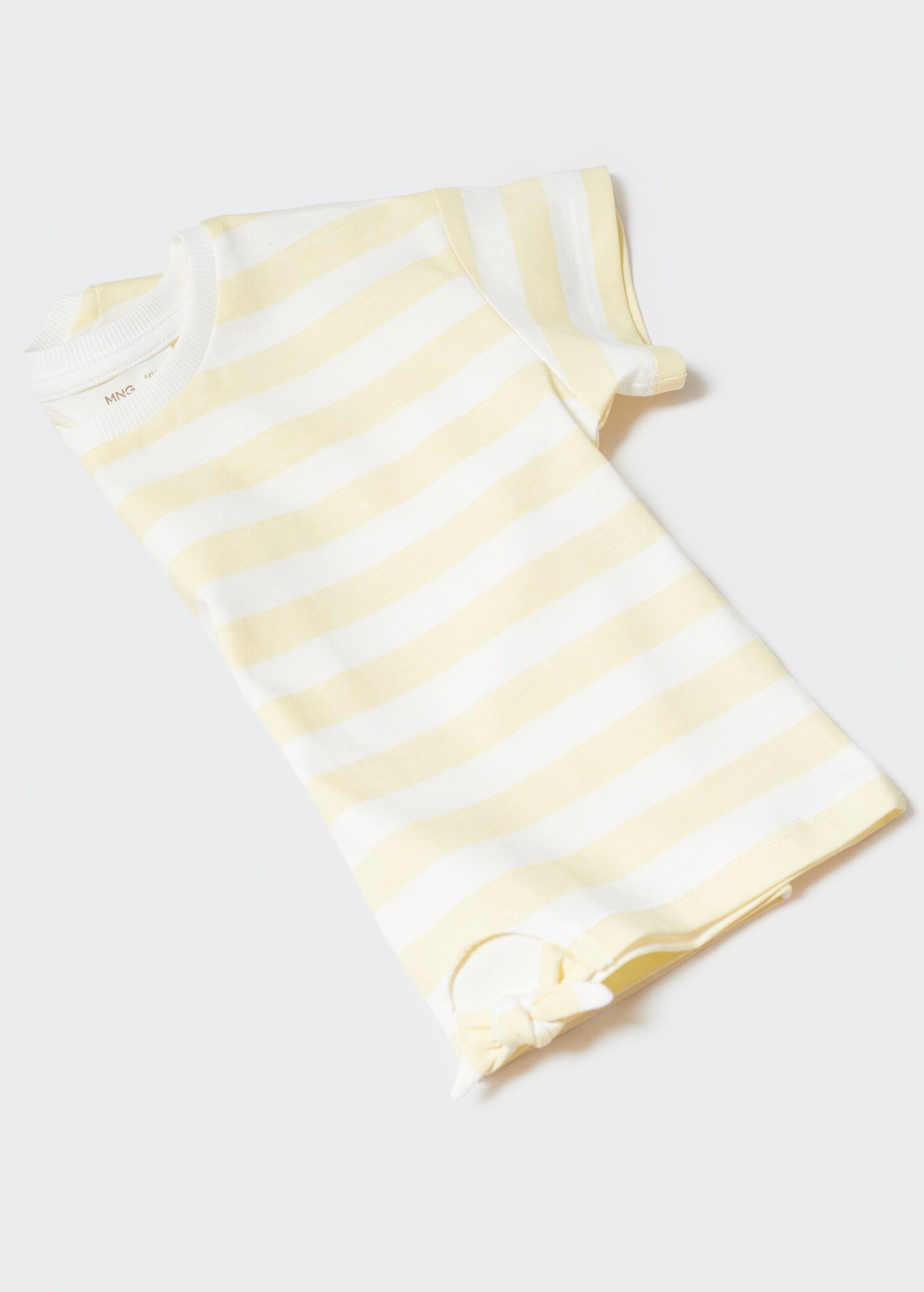 Gestreiftes T-Shirt mit Knotendetail - Detail des Artikels 0
