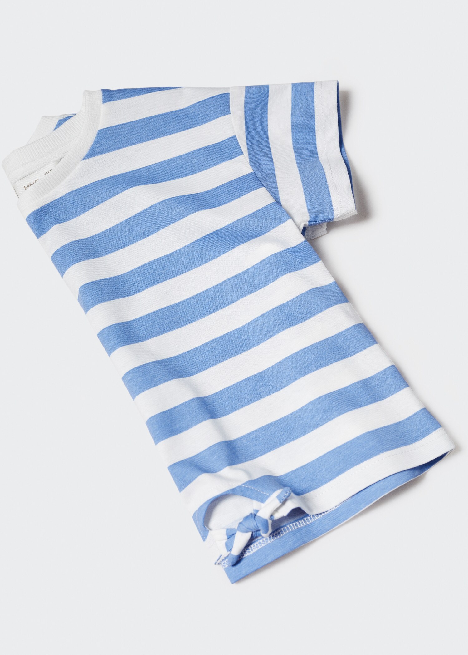 Gestreiftes T-Shirt mit Knotendetail - Detail des Artikels 0