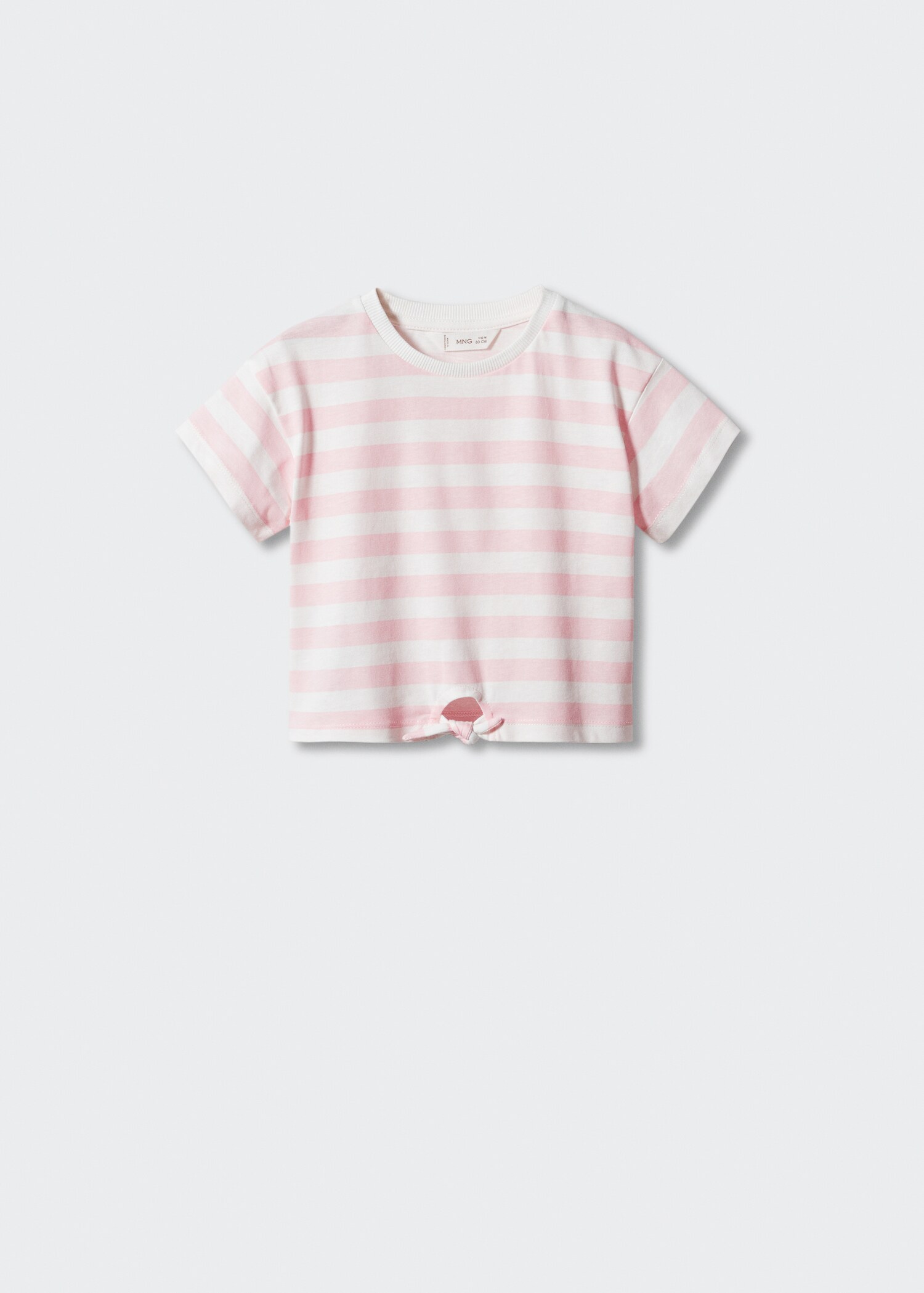 Gestreiftes T-Shirt mit Knotendetail - Artikel ohne Model