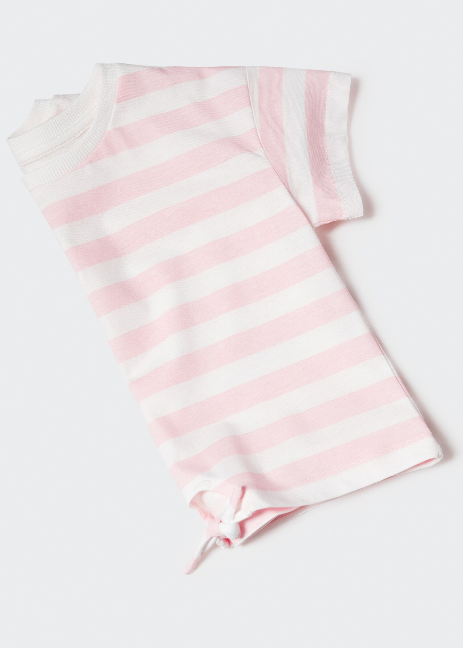 Gestreiftes T-Shirt mit Knotendetail - Detail des Artikels 0