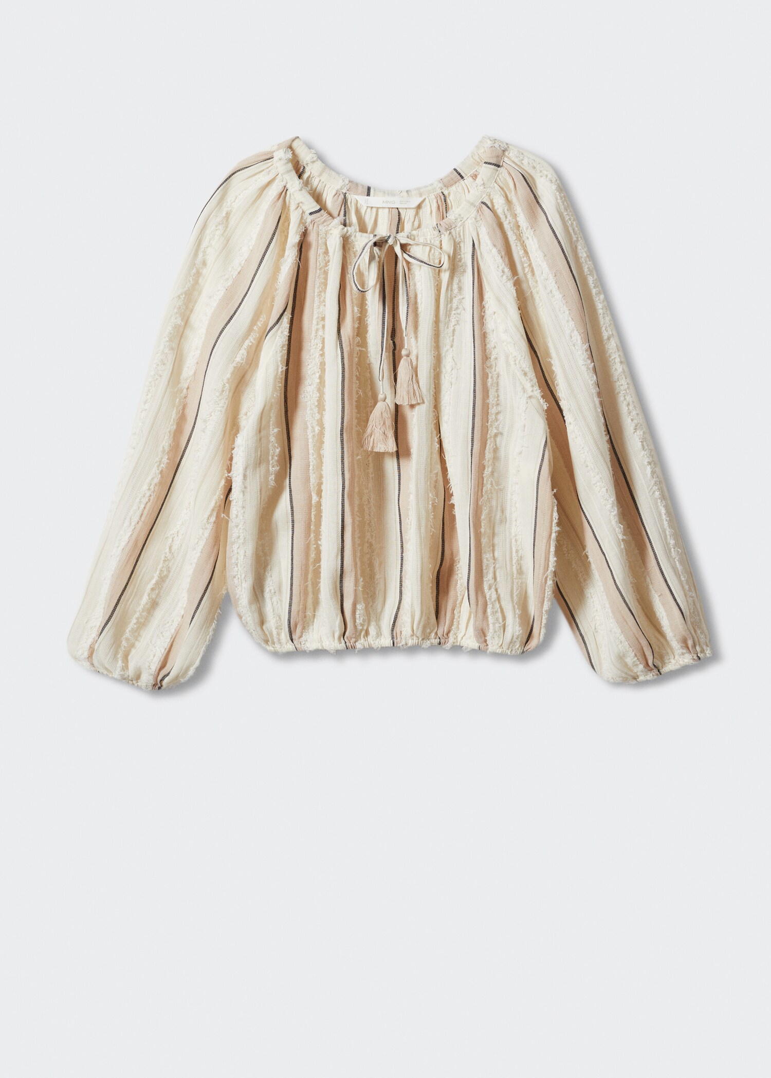 Blus med randig textur - Artikel utan modell