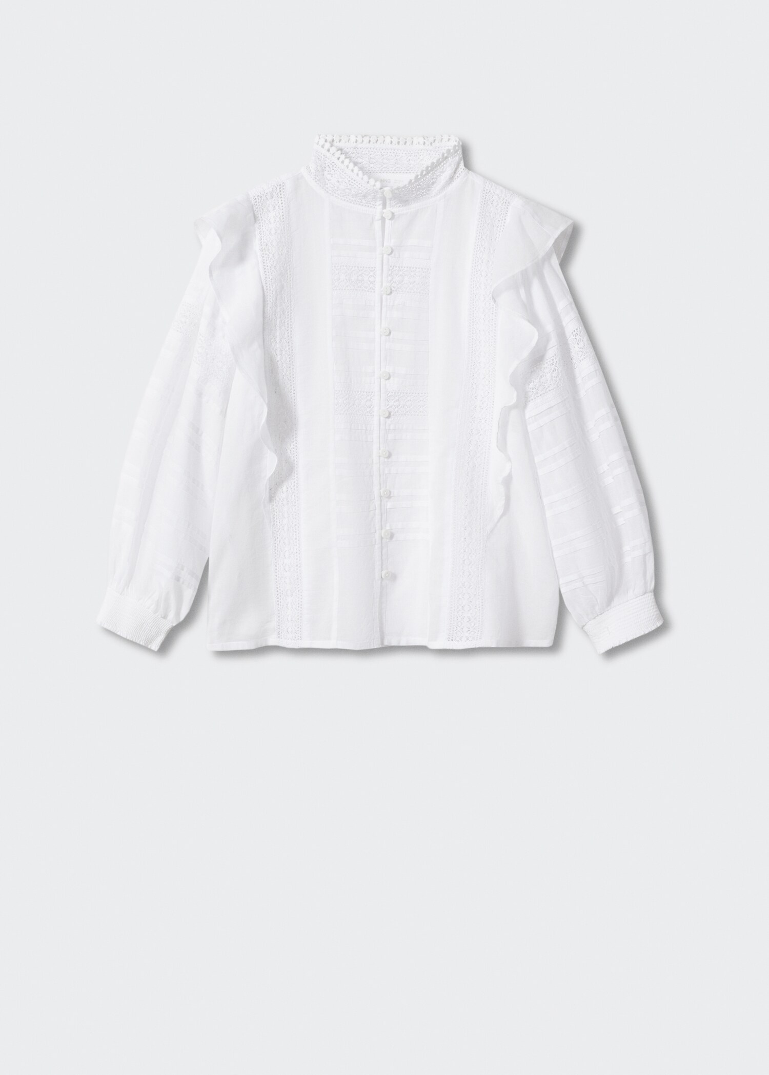 Lace panel cotton blouse - Article without model