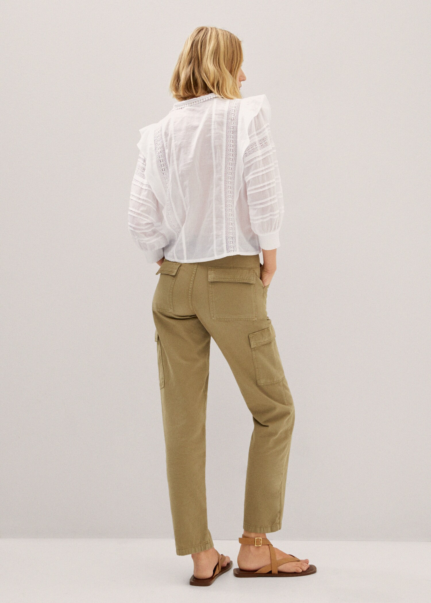 Lace panel cotton blouse - Reverse of the article