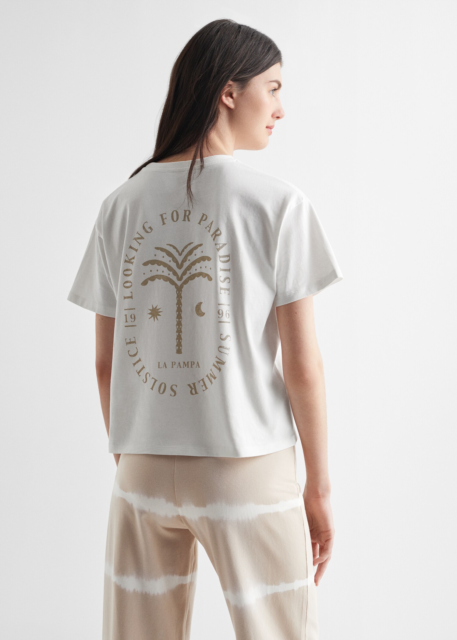 Printed cotton-blend T-shirt - Reverse of the article