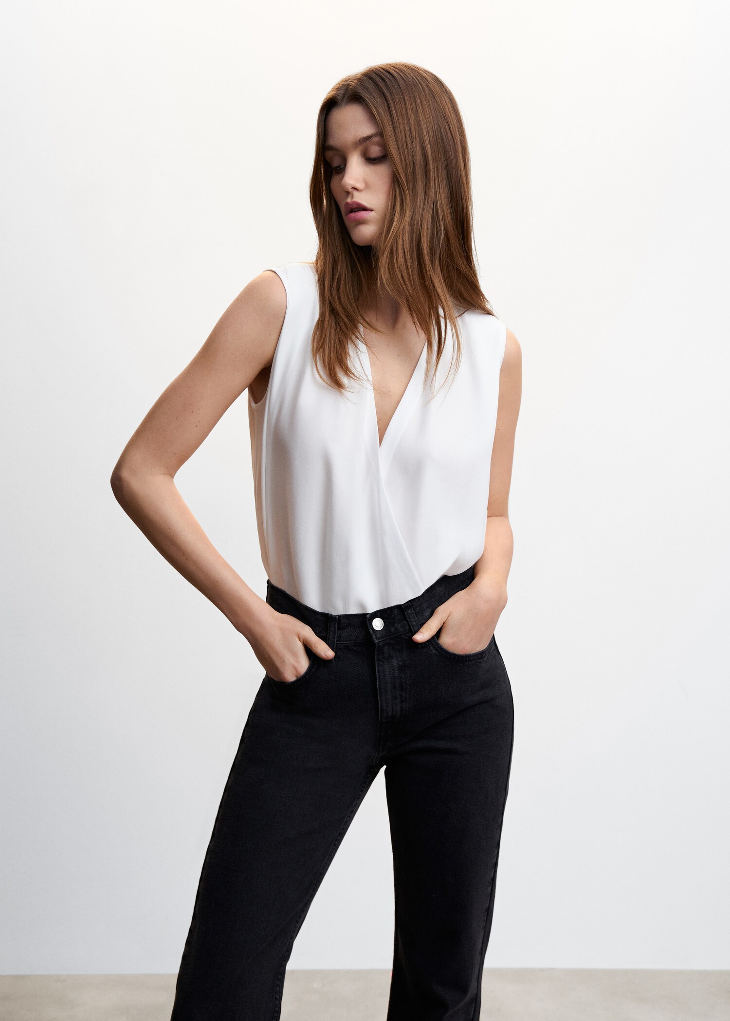 Lyocell wrap blouse - Medium plane