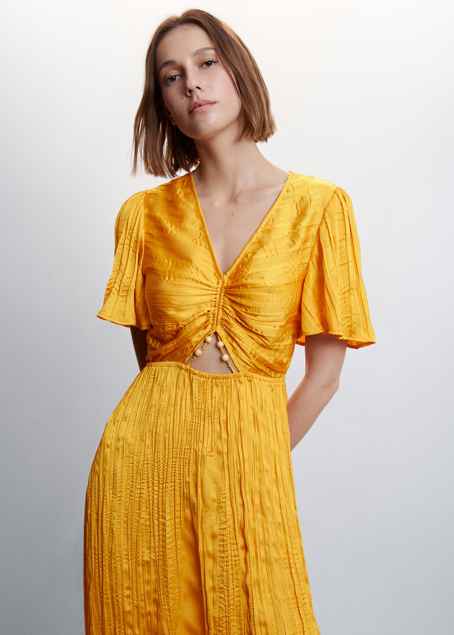 Side-slit satin dress - Medium plane