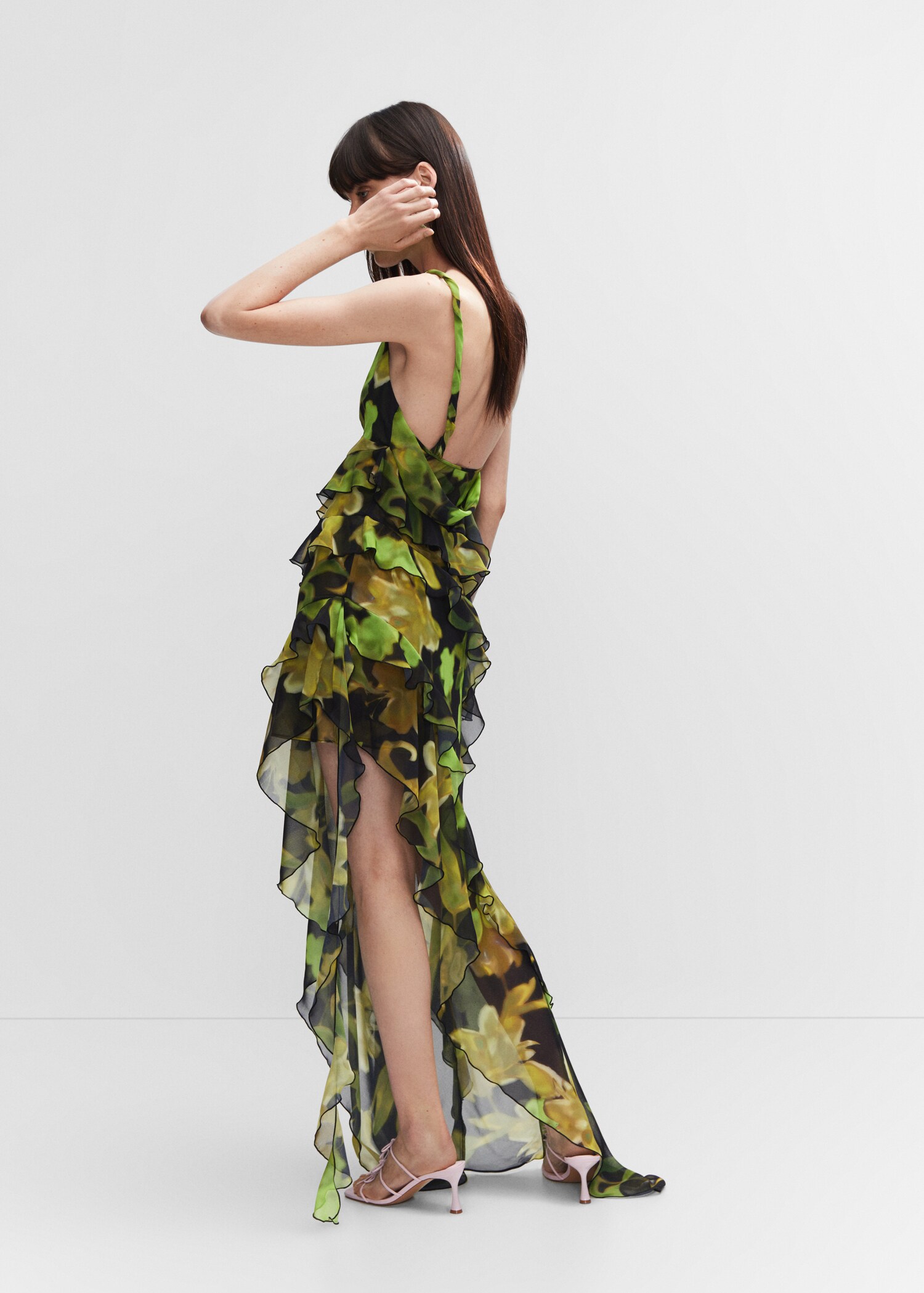 Asymmetric ruffled dress - Reverse of the article