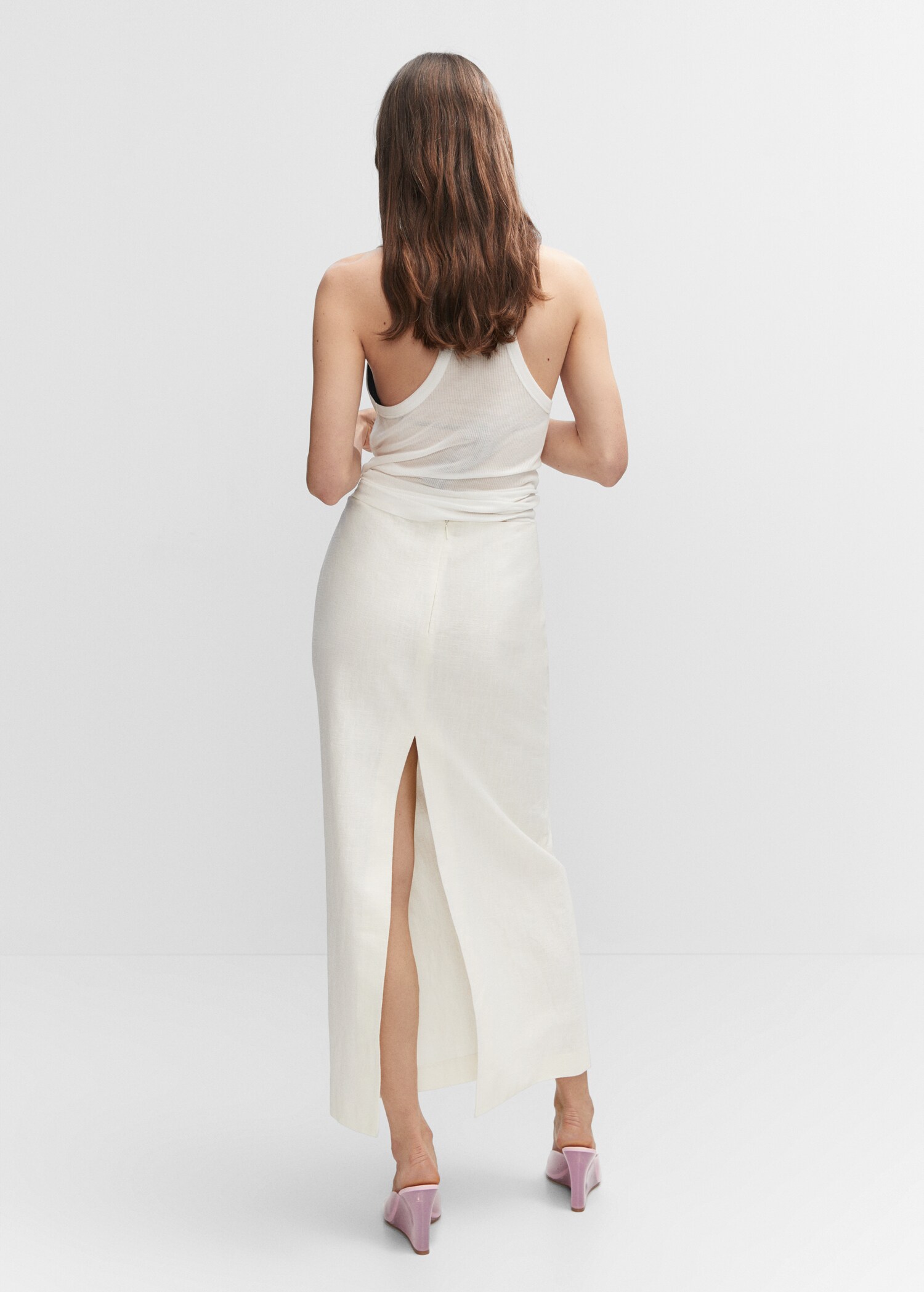 Slit long skirt - Reverse of the article