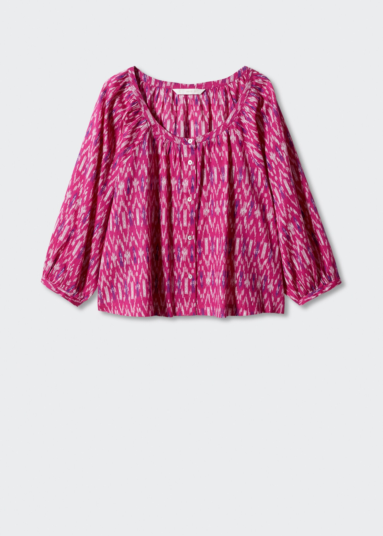 Gemusterte Bluse mit Ballonärmel - Artikel ohne Model