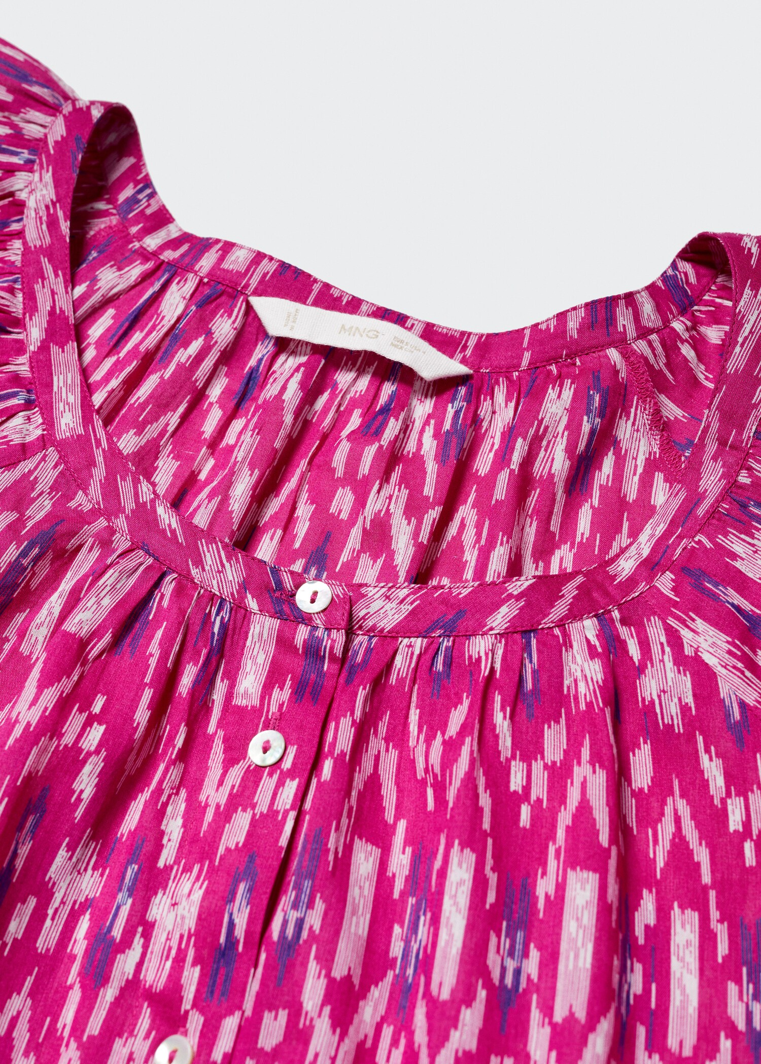 Gemusterte Bluse mit Ballonärmel - Detail des Artikels 8