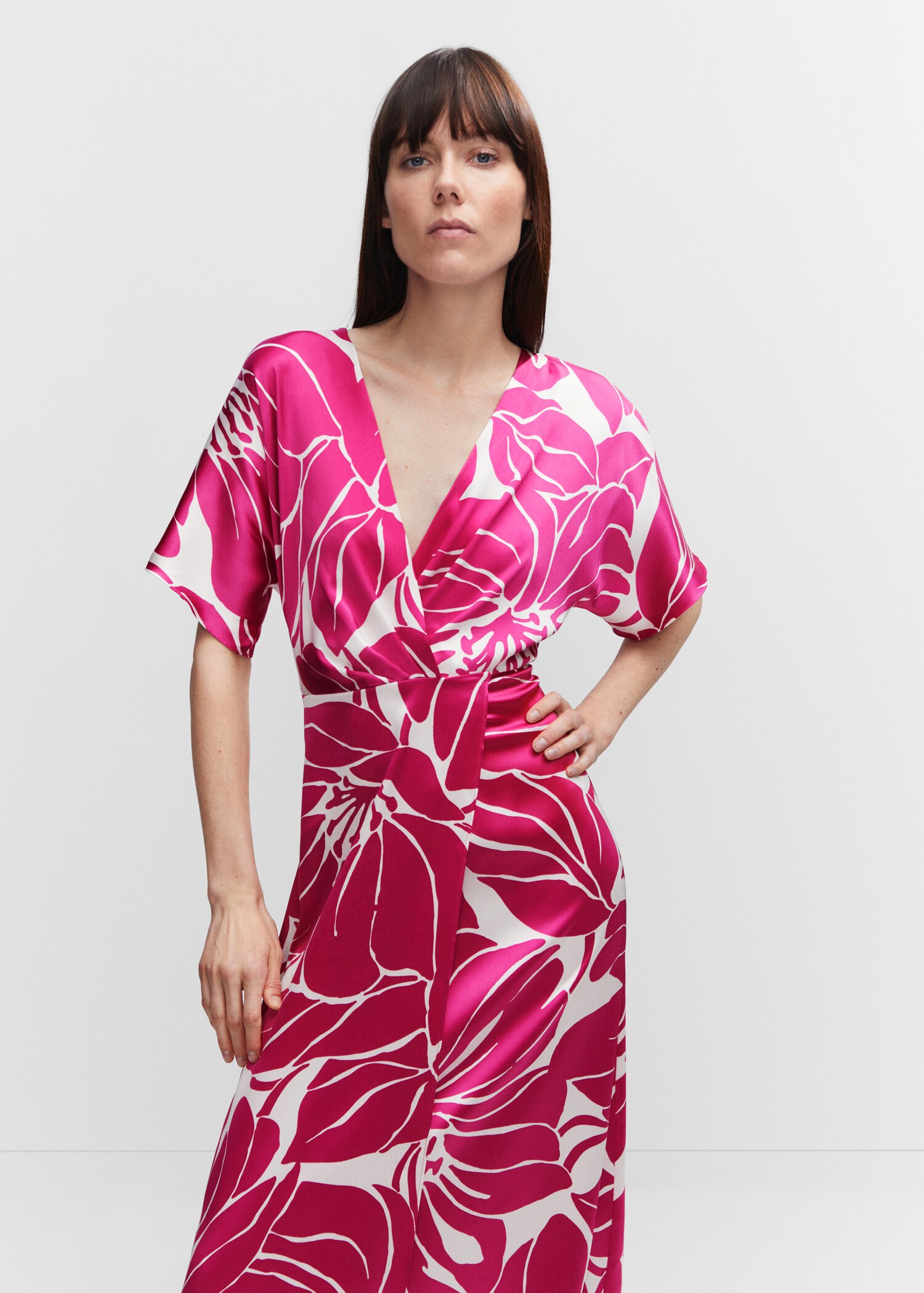 Wrapped satin dress - Medium plane