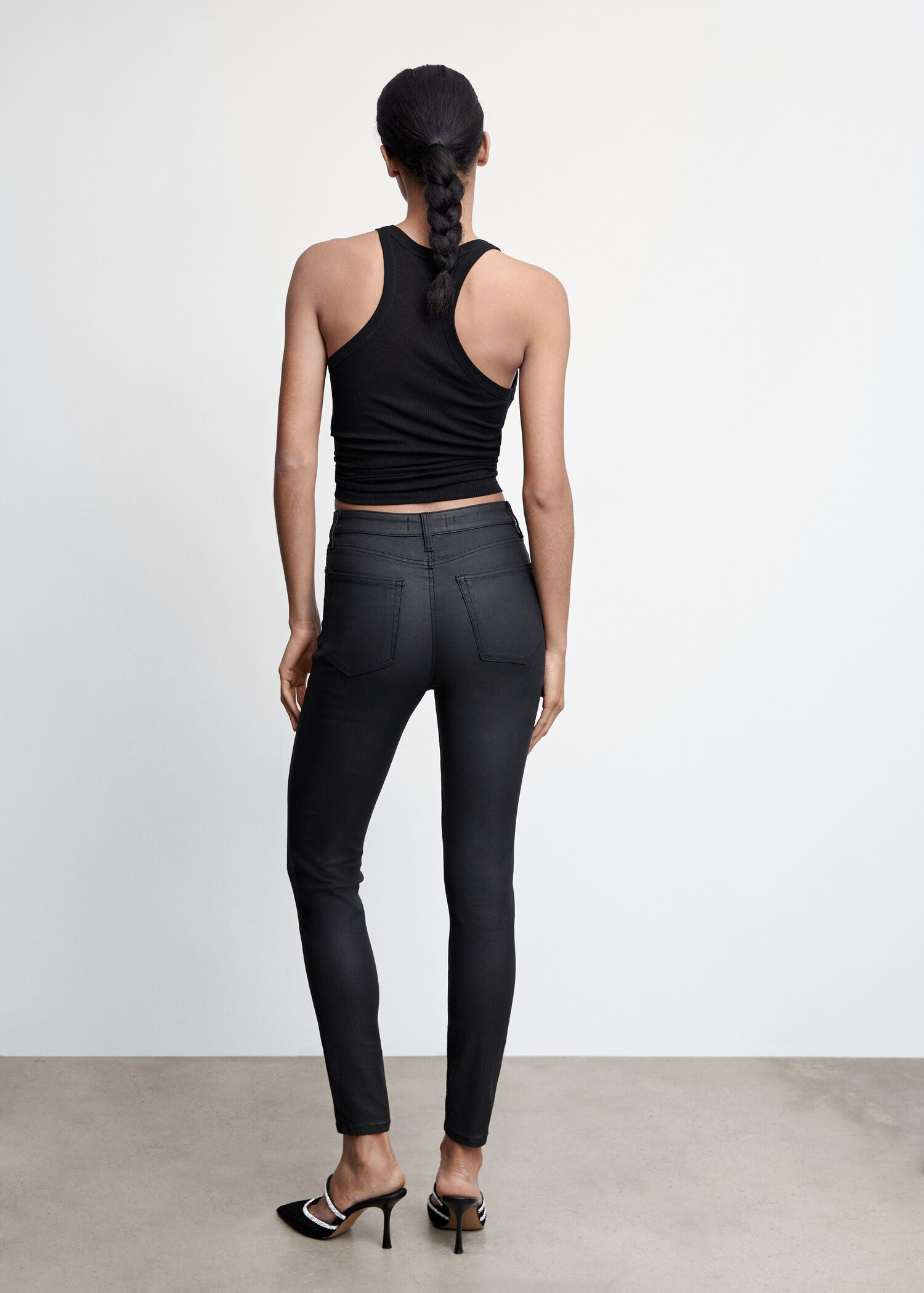 Jeans skinny tiro alto encerados - Reverso del artículo