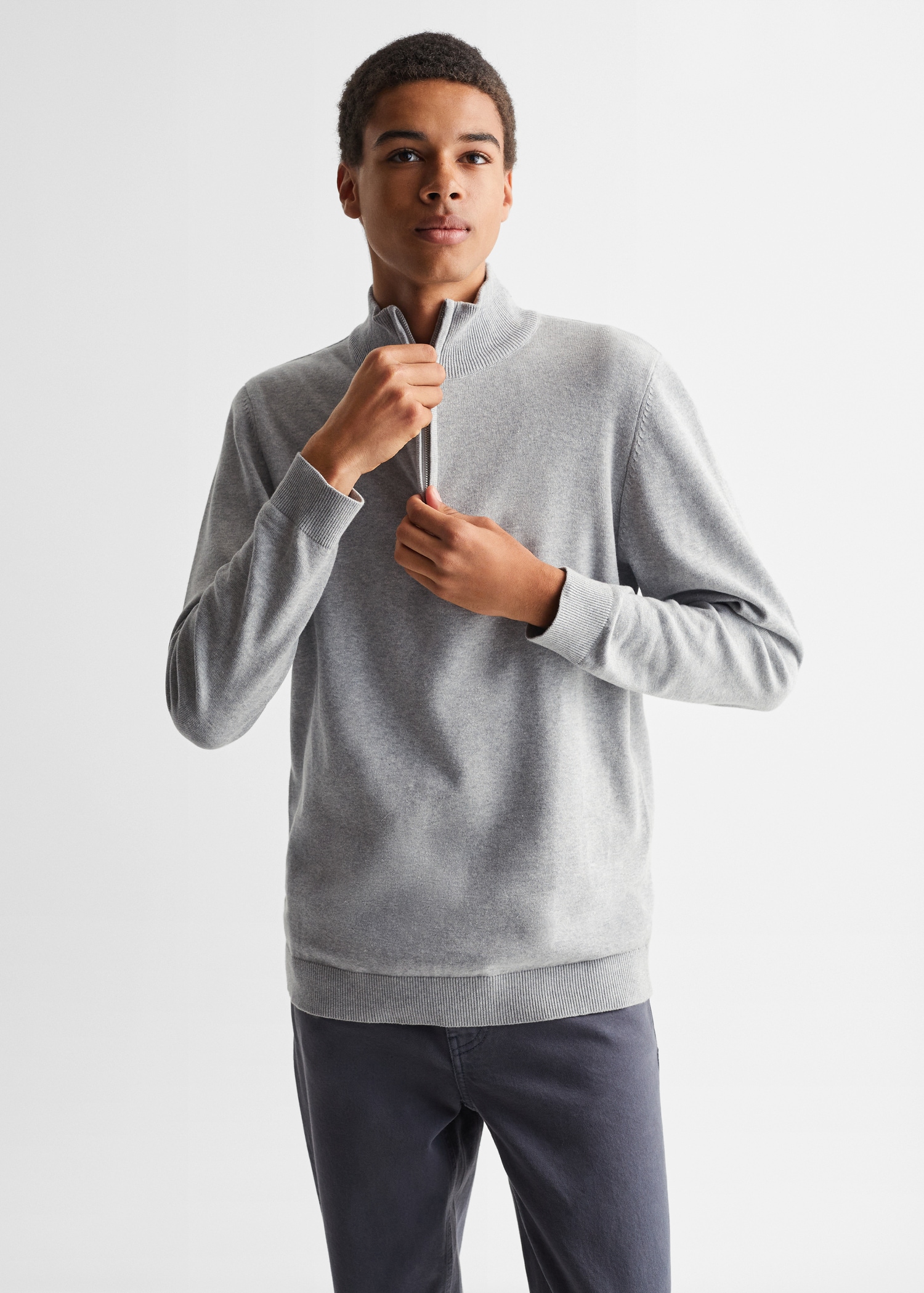 Zipped high collar sweater - Medium plane