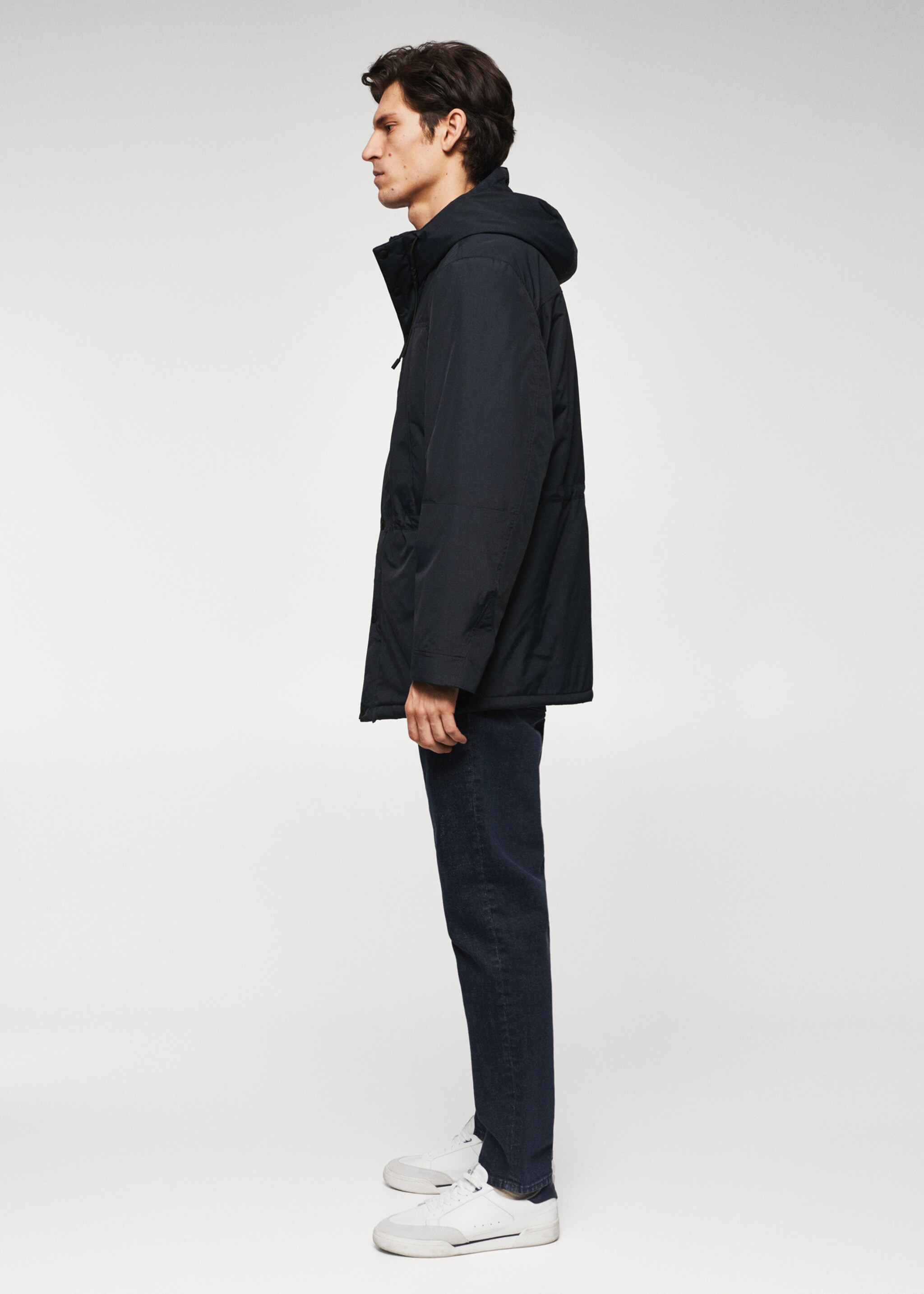 Water-repellent padded parka - Details of the article 6, Navy. Ref: 47010028-00.
