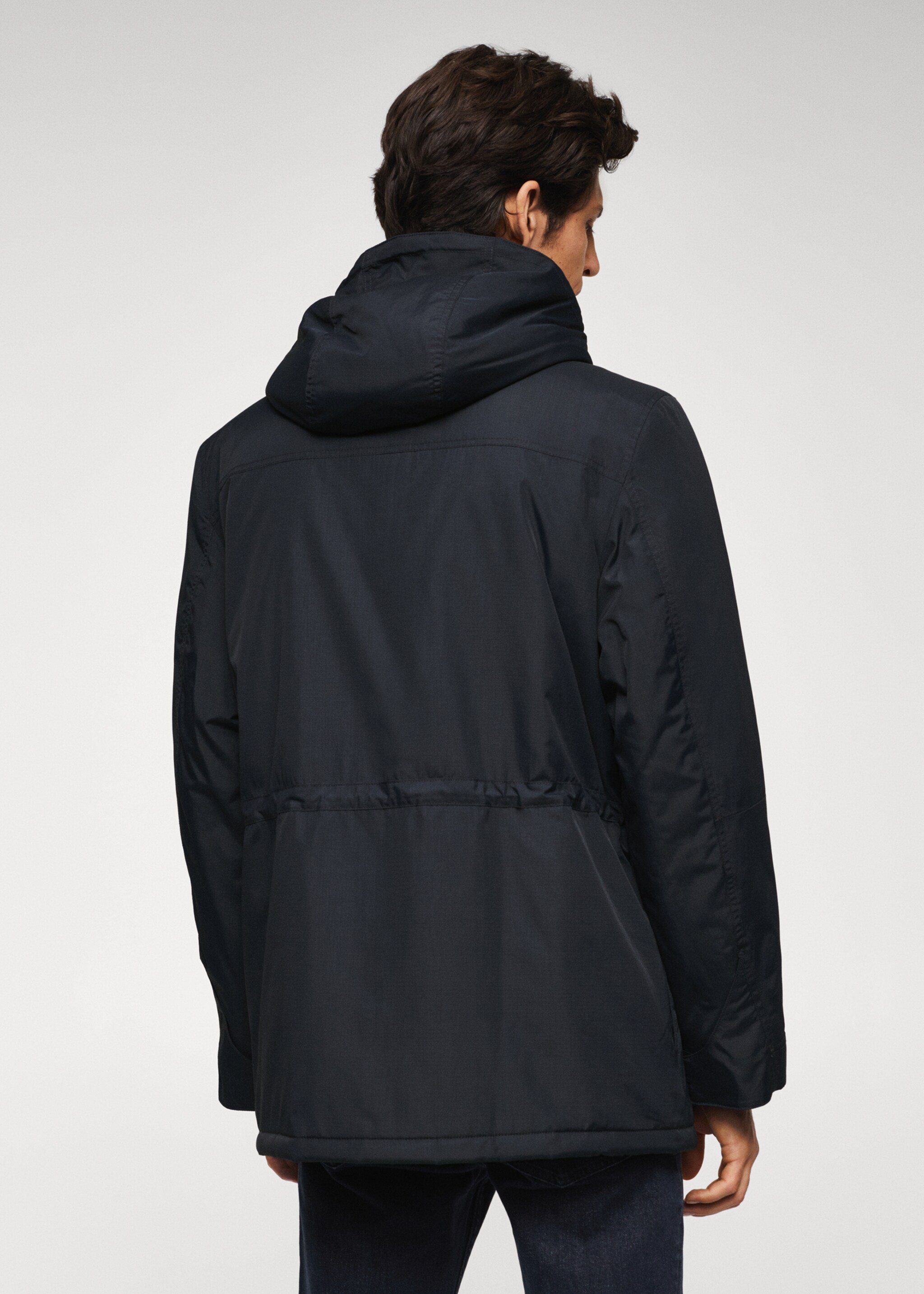 Water-repellent padded parka - Reverse of the article, Navy. Ref: 47010028-00.
