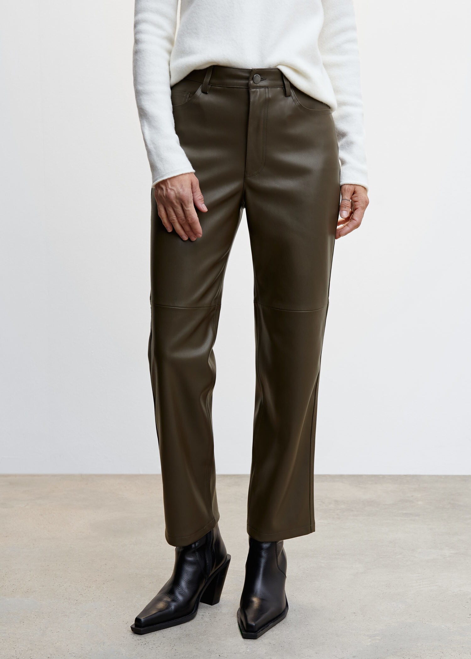 Pantalon droit similicuir - Plan moyen