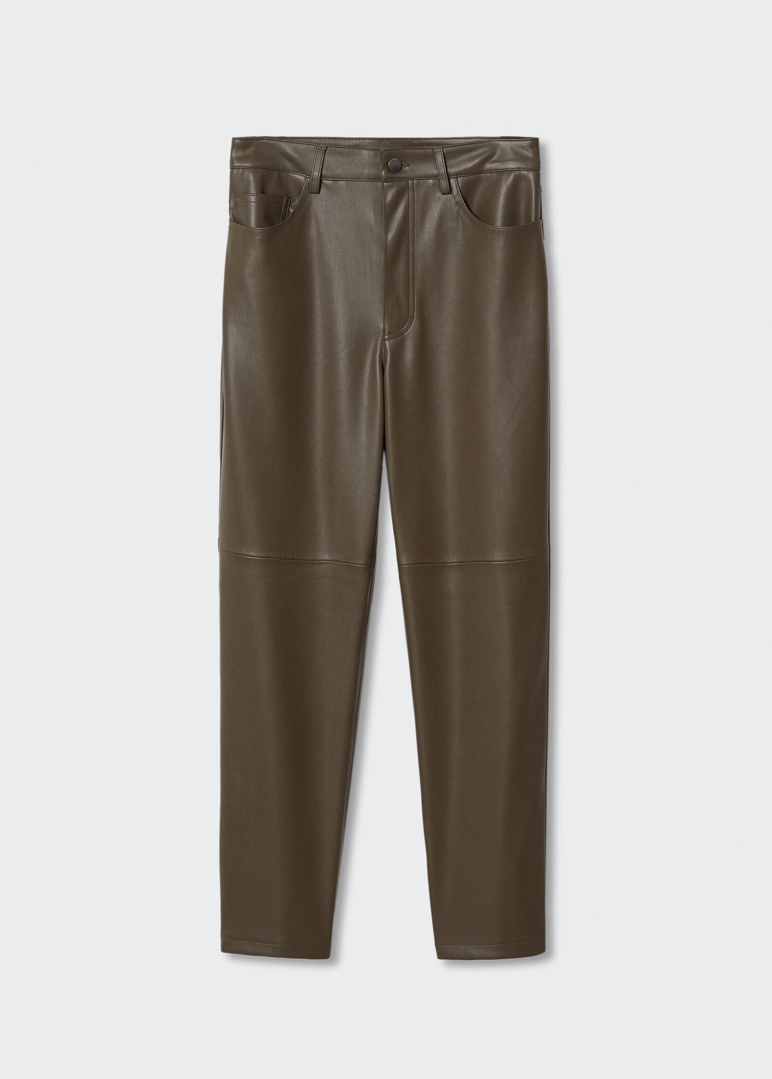 Leather-effect straight trousers - Article without model