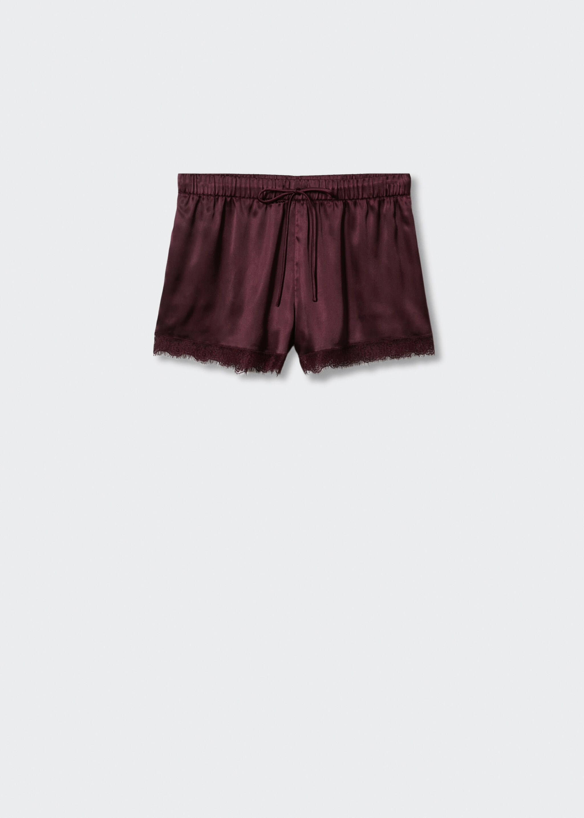 Satin lace shorts - Article without model, Maroon. Ref: 47010087-00.