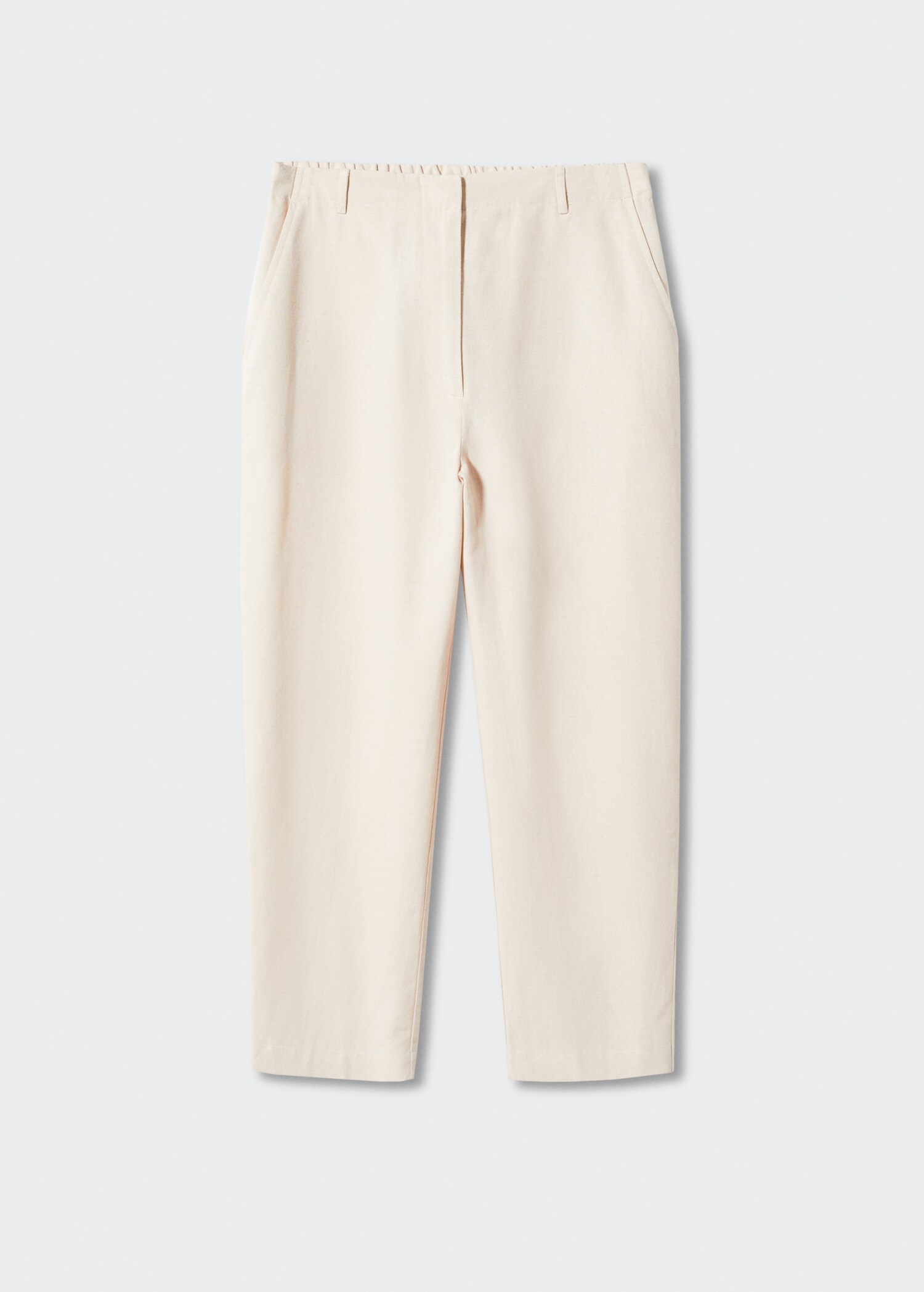 Straight linen-blend trousers - Article without model