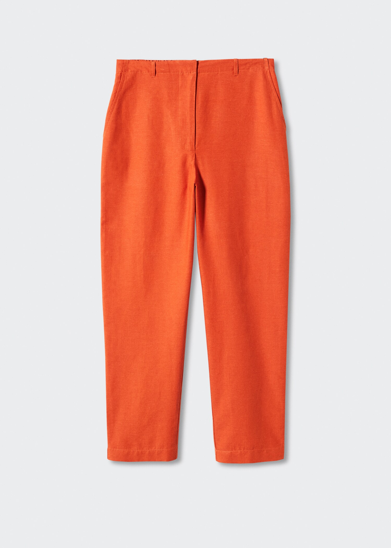 Straight linen-blend trousers - Article without model