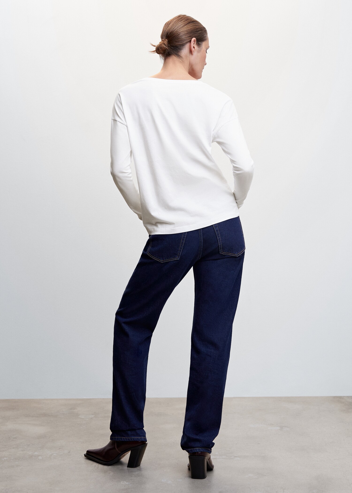 T-shirt coton col en V - Verso de l’article
