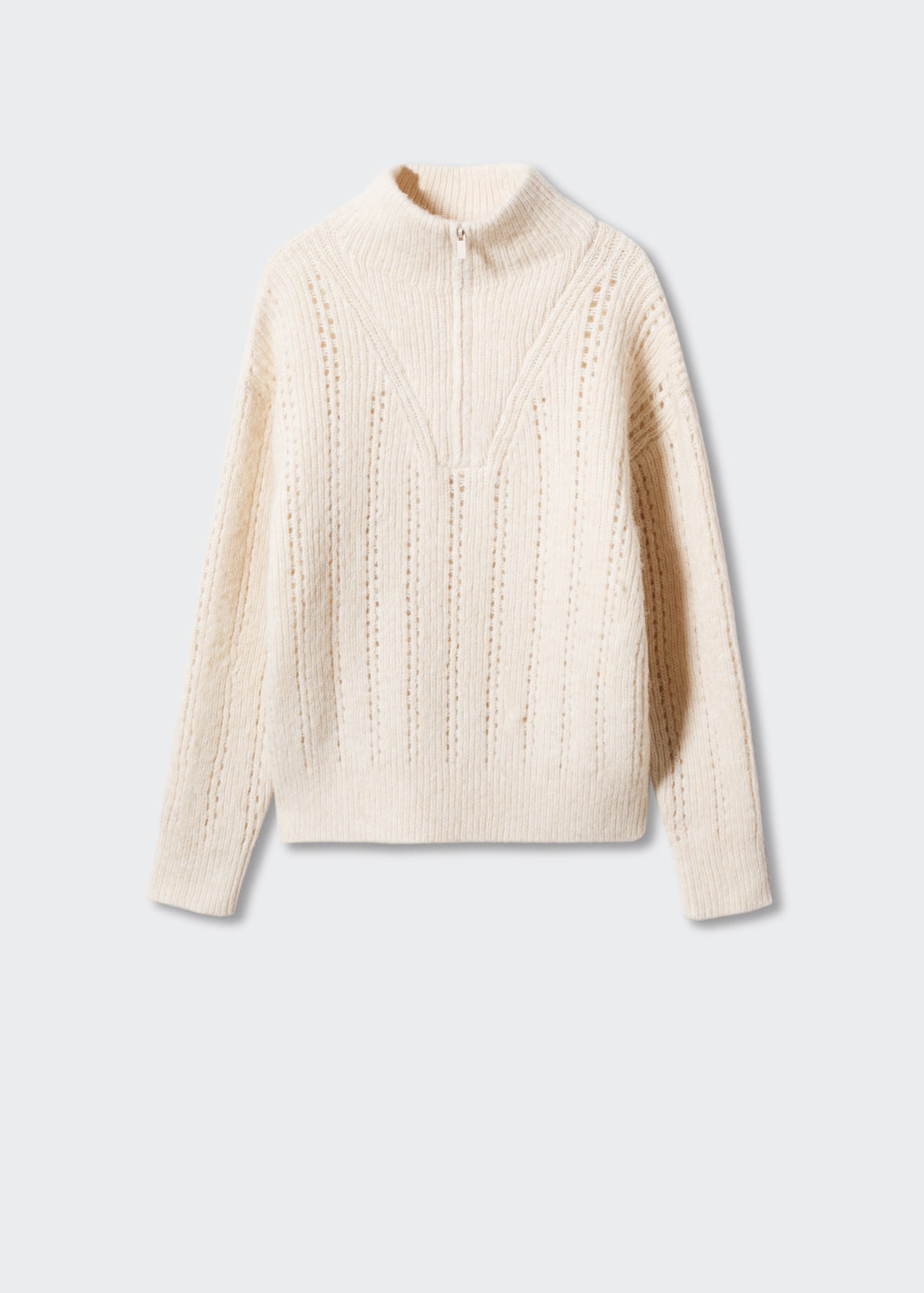 High neck sweater with zip - Article without model