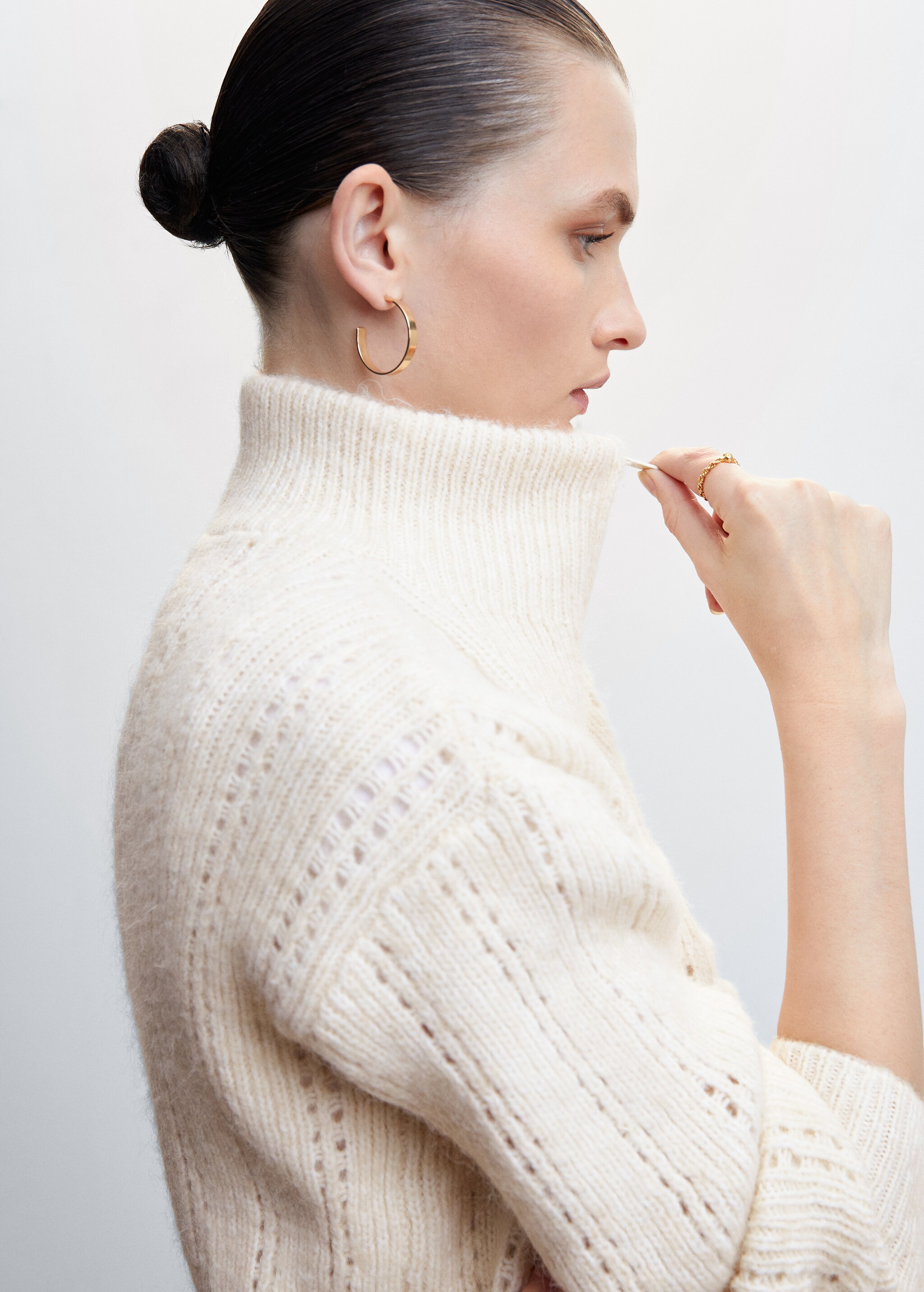 High neck sweater with zip - Details of the article 1