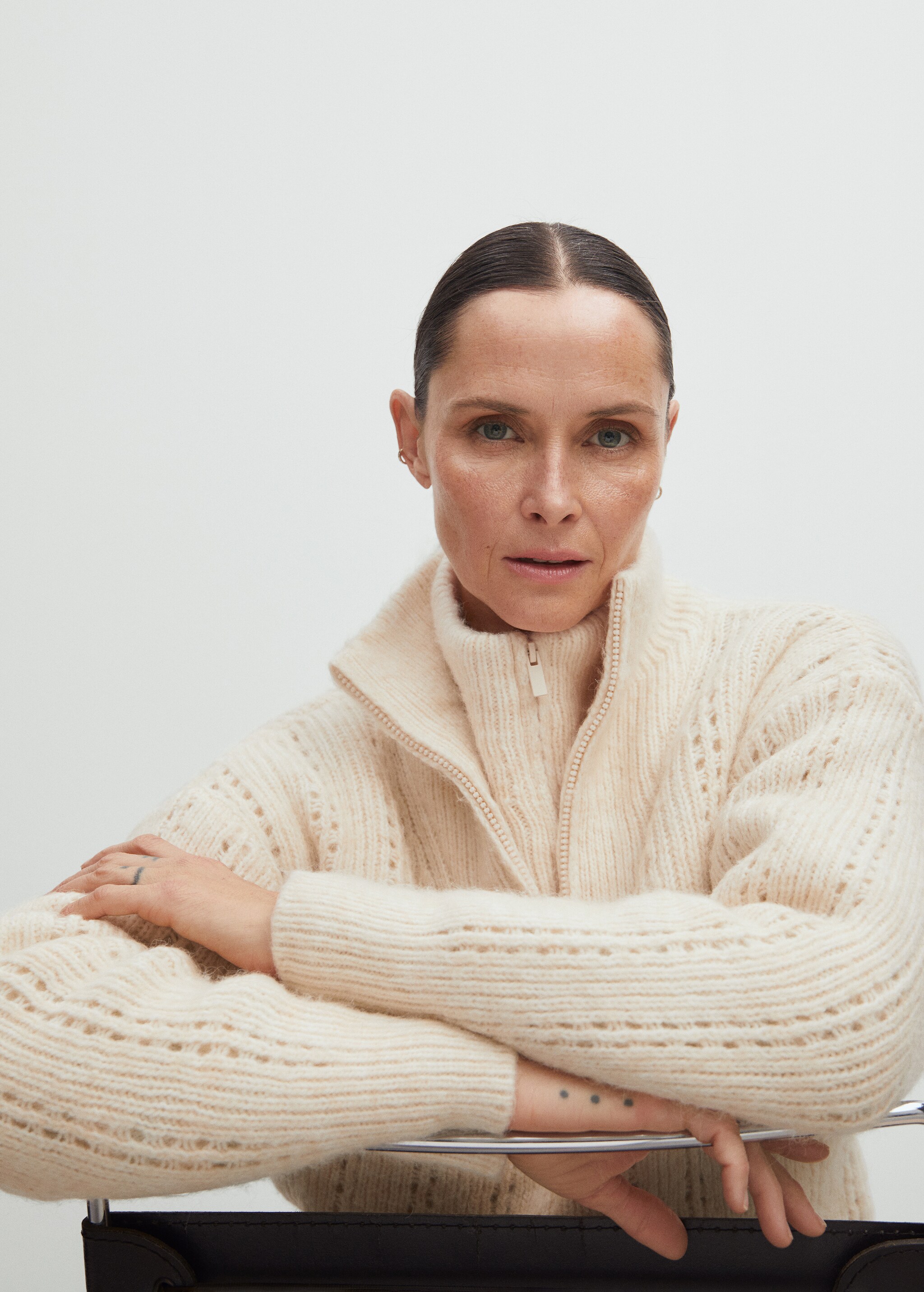High neck sweater with zip - Details of the article 6