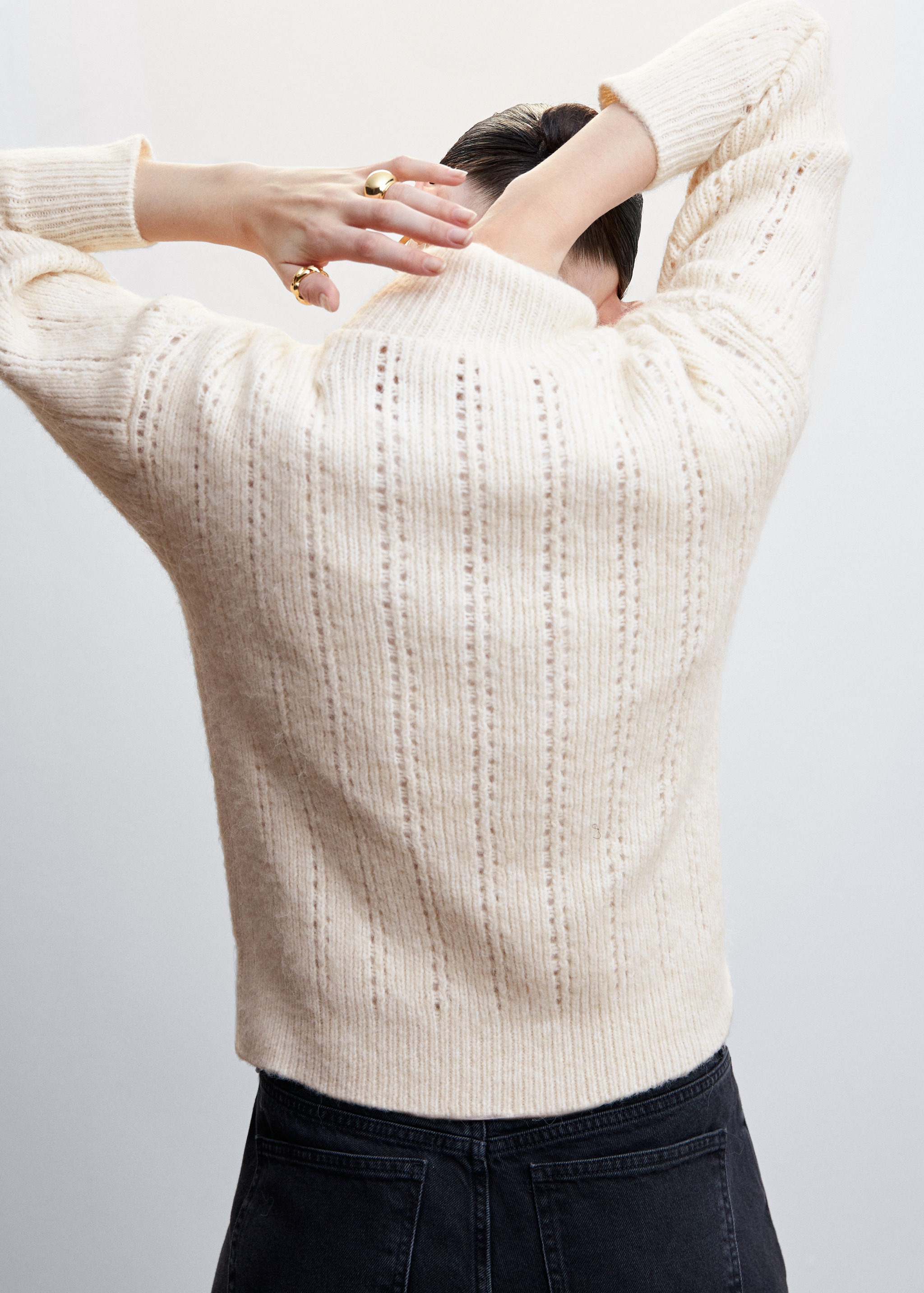 High neck sweater with zip - Reverse of the article