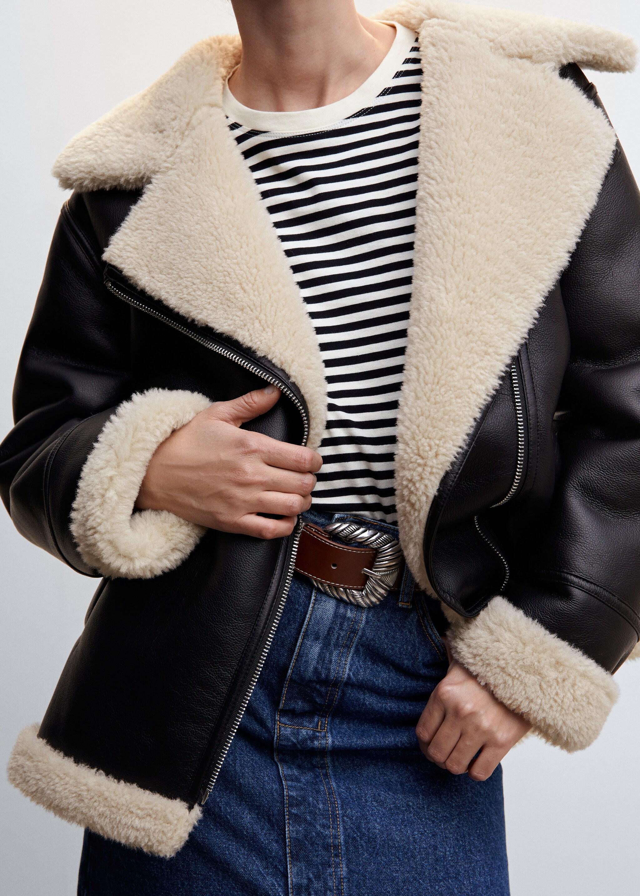 Faux shearling-lined jacket - Details of the article 6