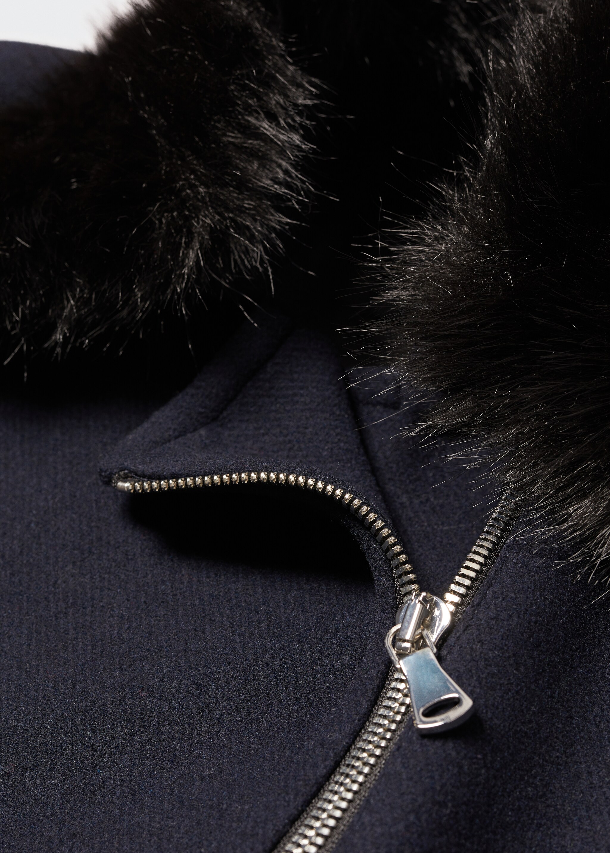Detachable fur-effect collar coat - Details of the article 8