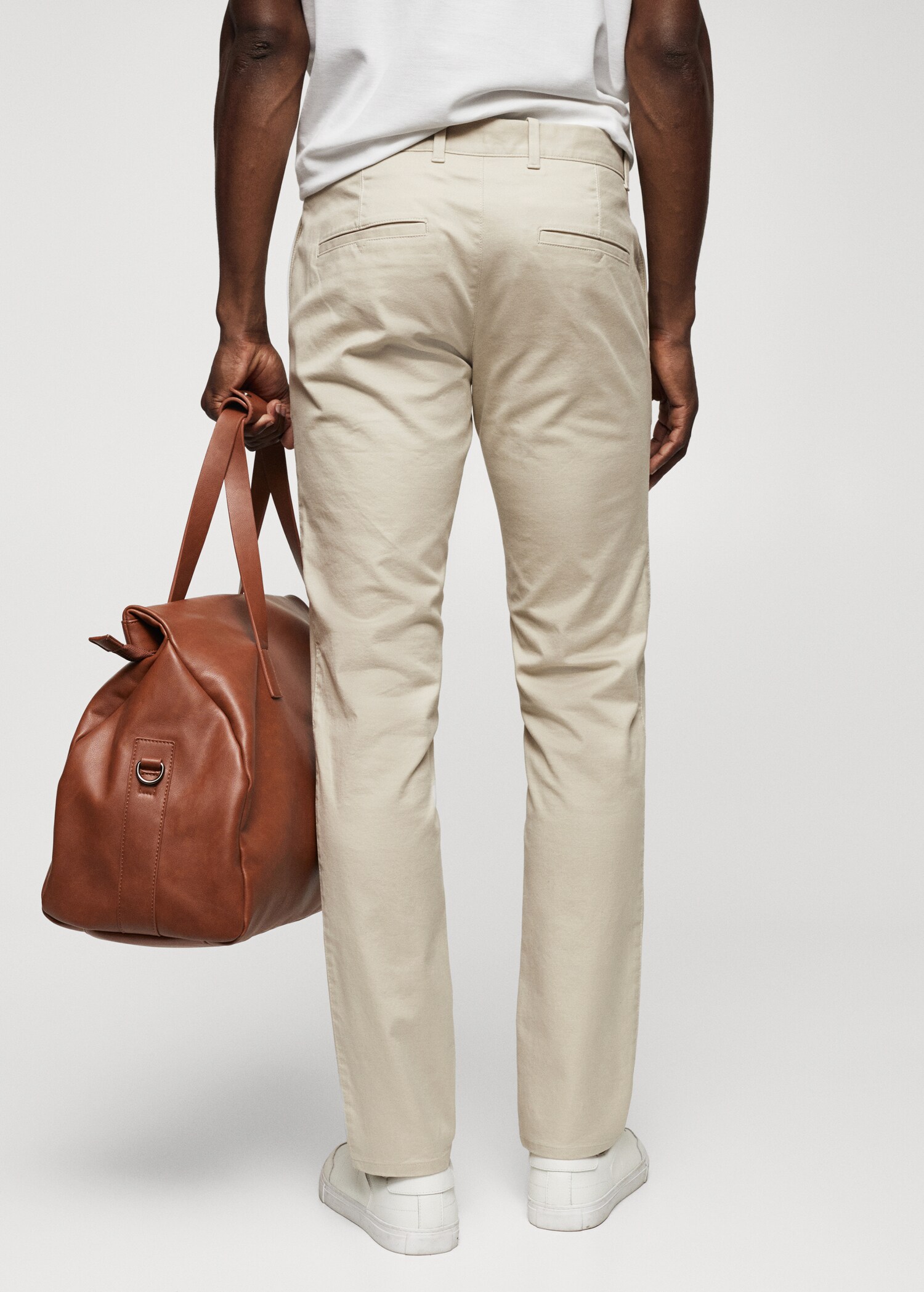 Slim fit serge chino trousers - Reverse of the article