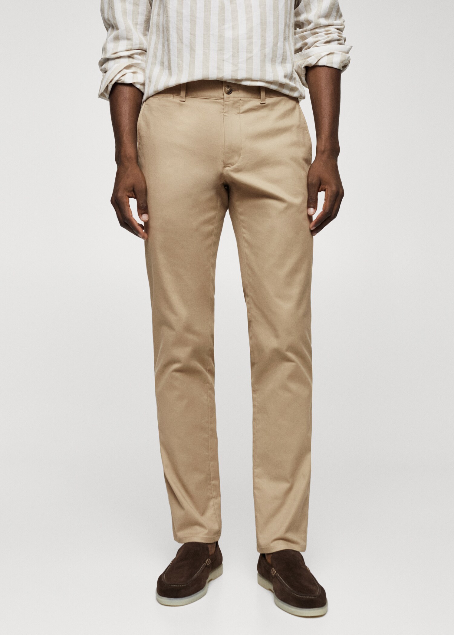 Keprové kalhoty chino slim fit - Náhled ve středové rovině