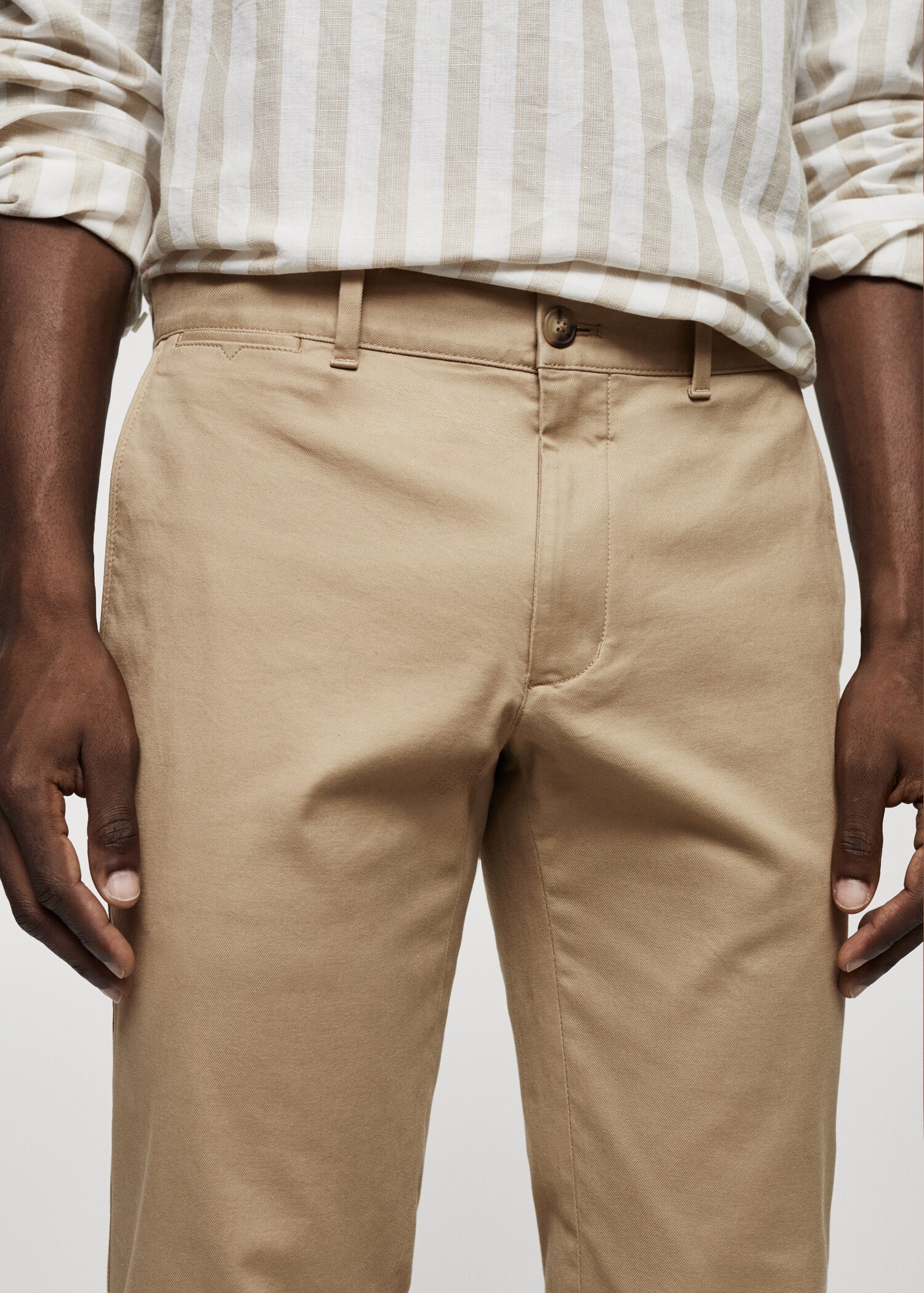 Slim fit serge chino trousers - Details of the article 1