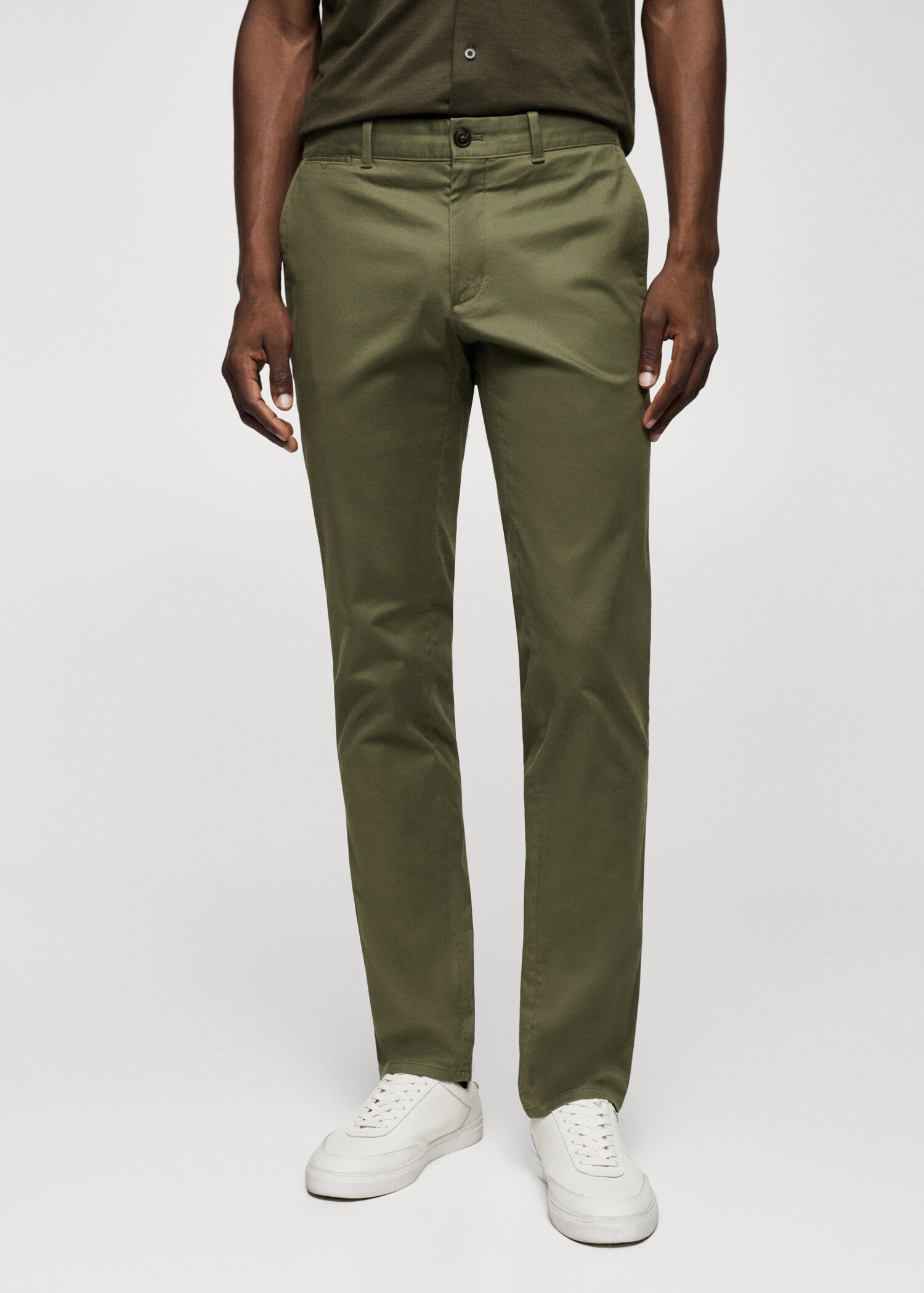 Keprové kalhoty chino slim fit - Náhled ve středové rovině