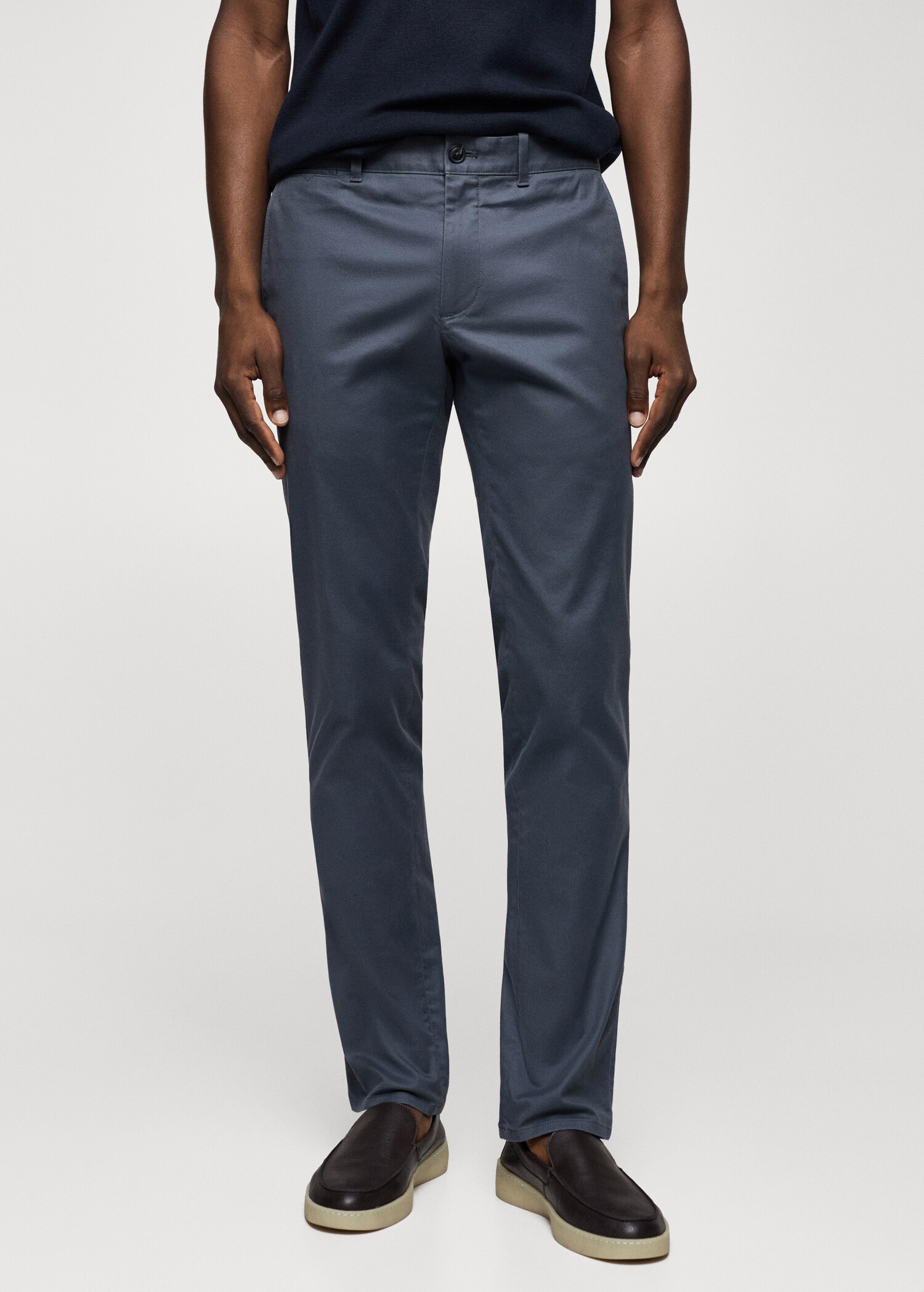 Keprové kalhoty chino slim fit - Náhled ve středové rovině
