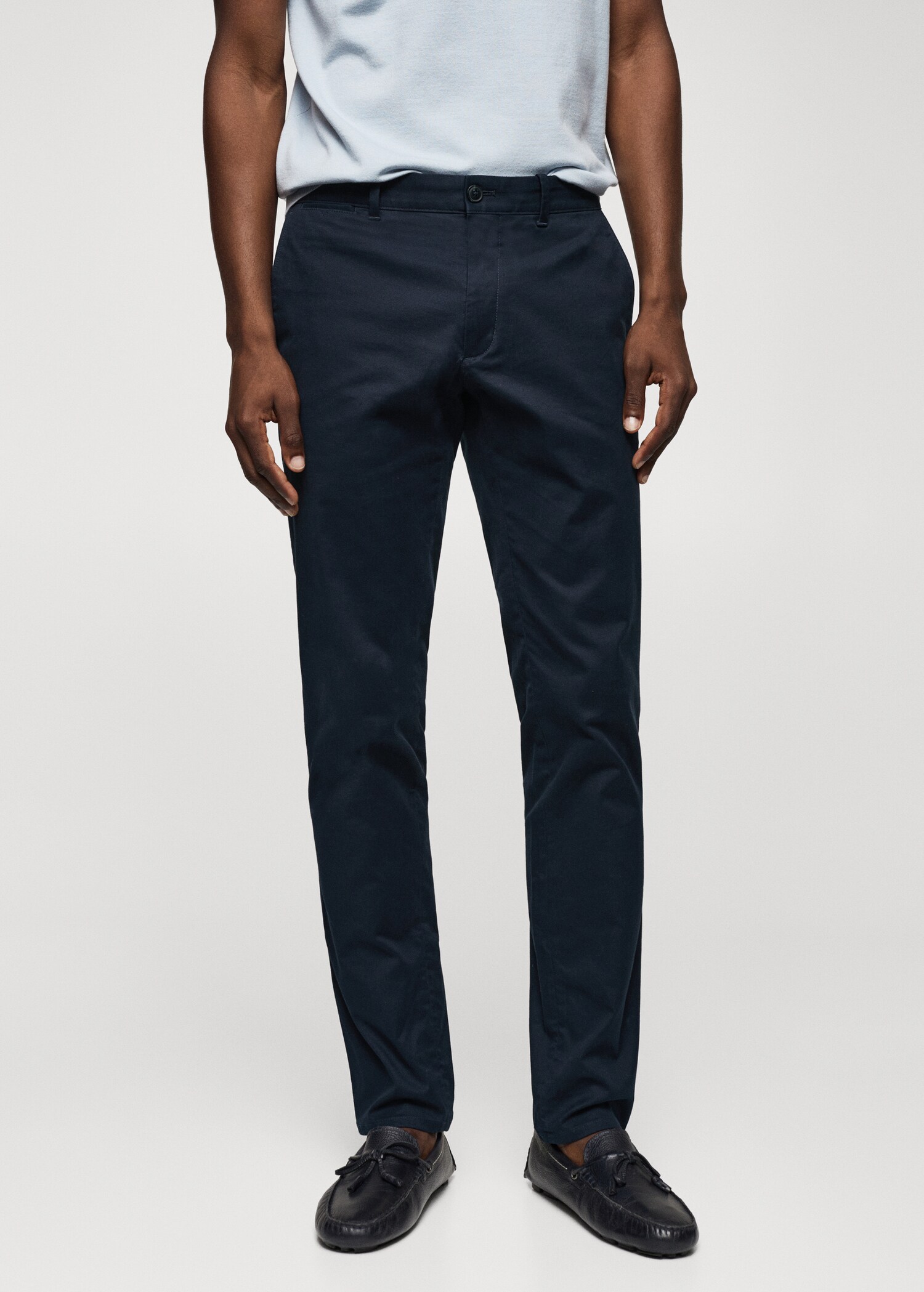 Keprové kalhoty chino slim fit - Náhled ve středové rovině