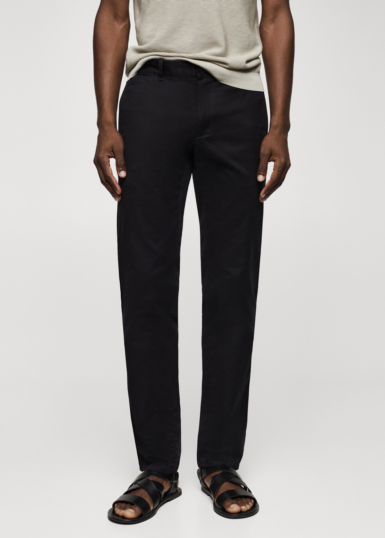 Slim fit serge chino trousers - Medium plane