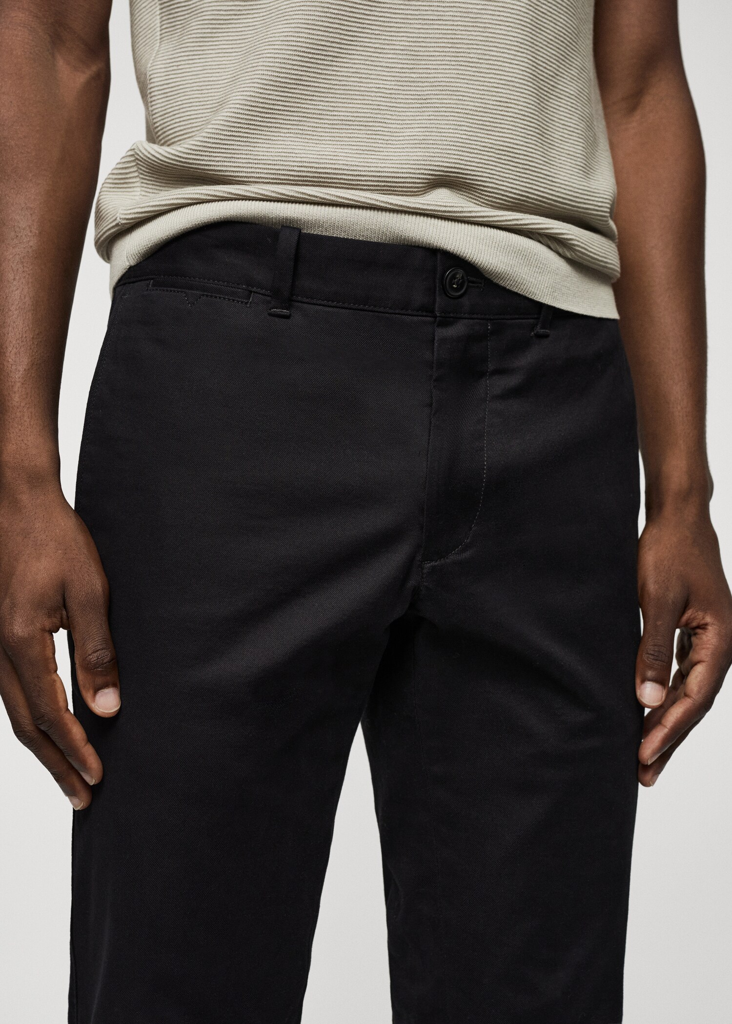 Slim fit serge chino trousers - Details of the article 1